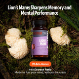 FreshCap Lions Mane cápsula en primer plano, evidencia tamaño pequeño y fácil ingesta