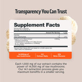 FreshCap Lions Mane etiqueta con ingredientes y certificaciones, clarifica transparencia