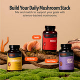 FreshCap Mushrooms ambientación natural que sugiere origen orgánico y sostenibilidad