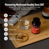 FreshCap Mushrooms comparación de tamaño con manos para visualizar porción real