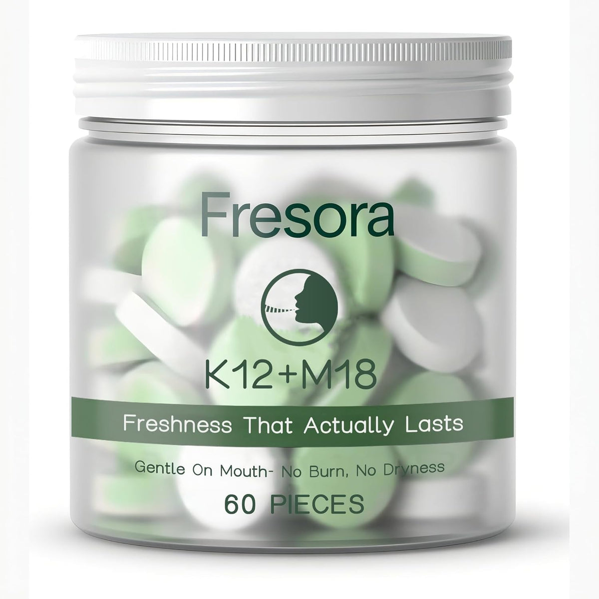 FRESORA frente del empaque mostrando 60 pastillas y beneficio limpieza