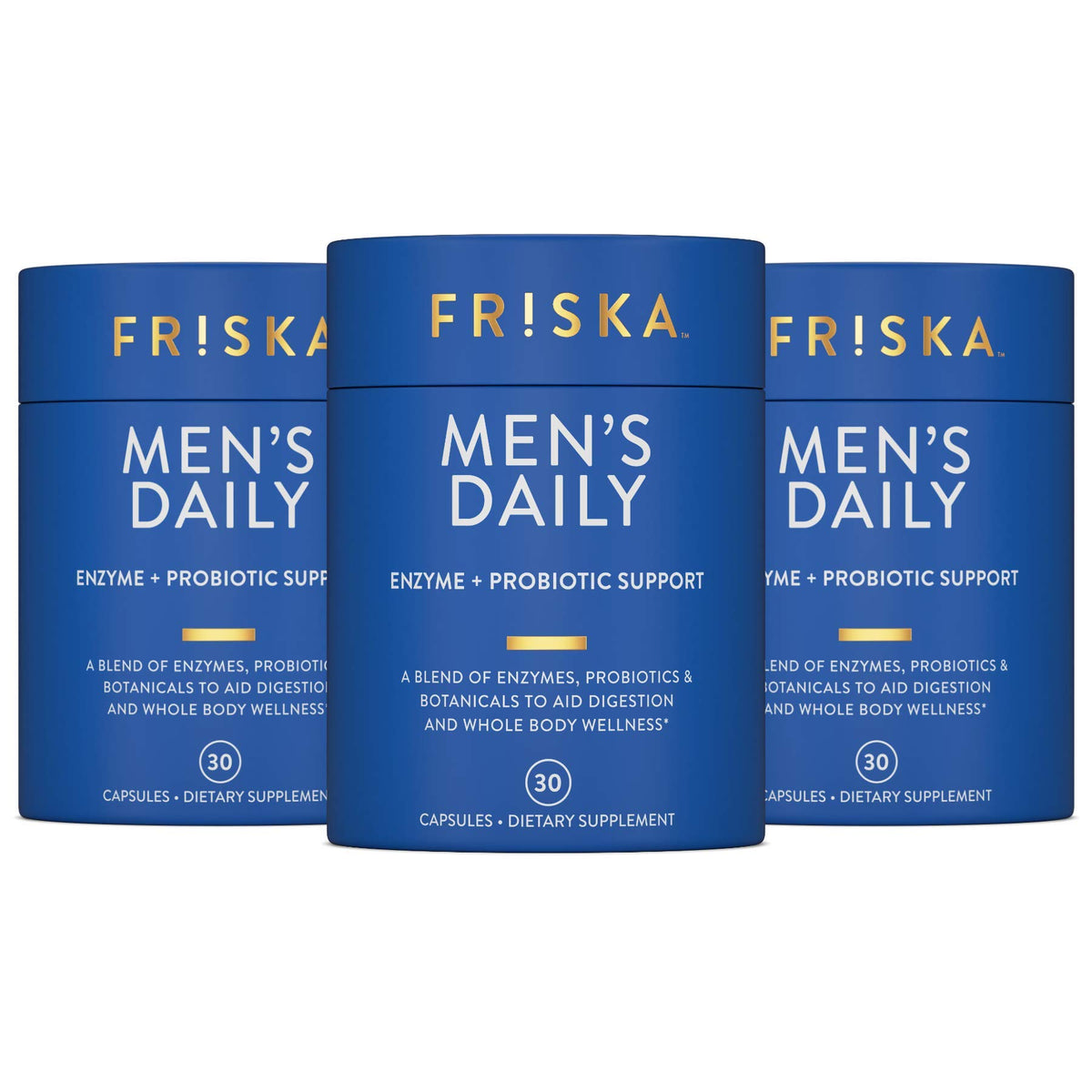 Friska frasco frontal mostrando etiqueta y tamaño, ayuda digestiva clara