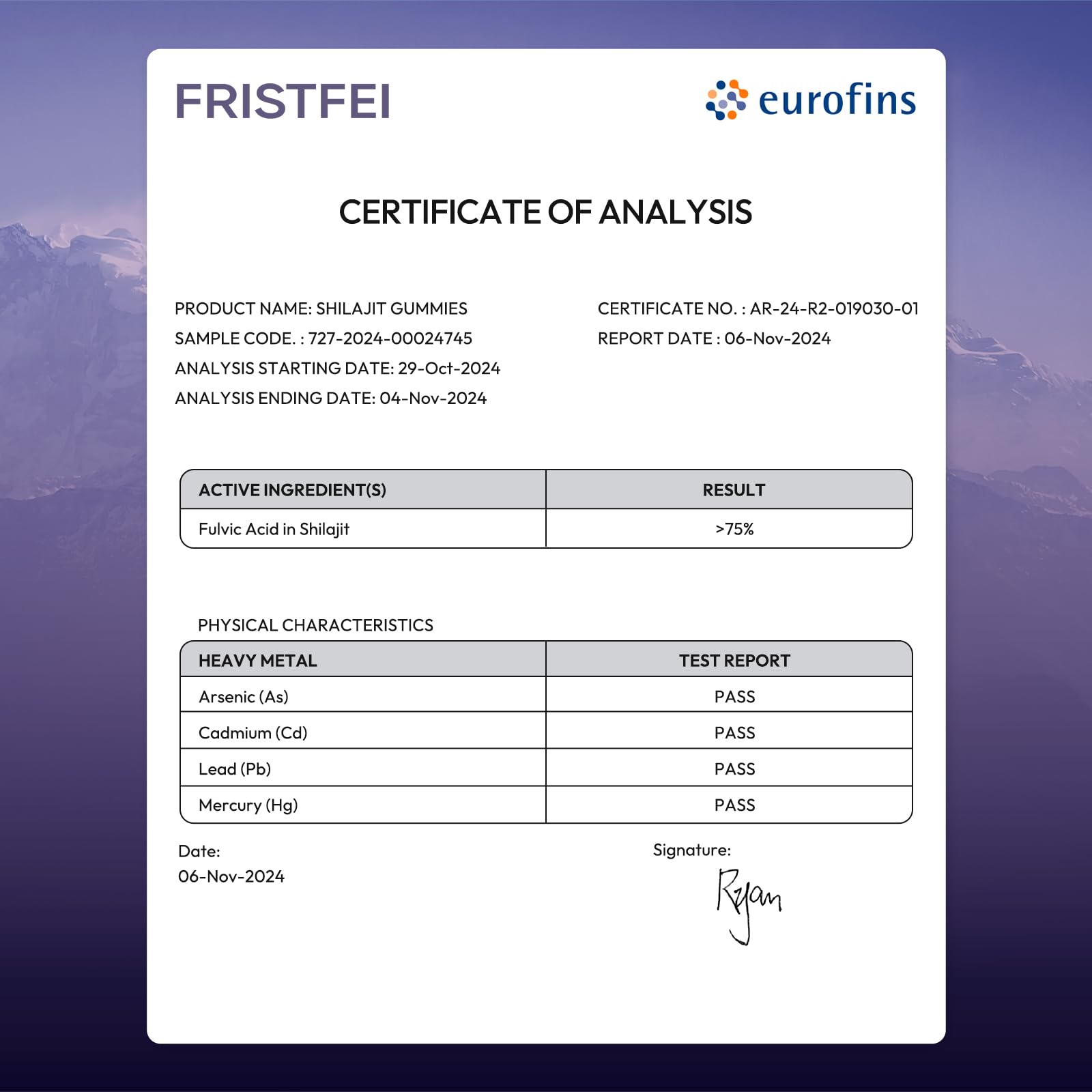 Fristfei gomita en mano para comparar tamaño y porción