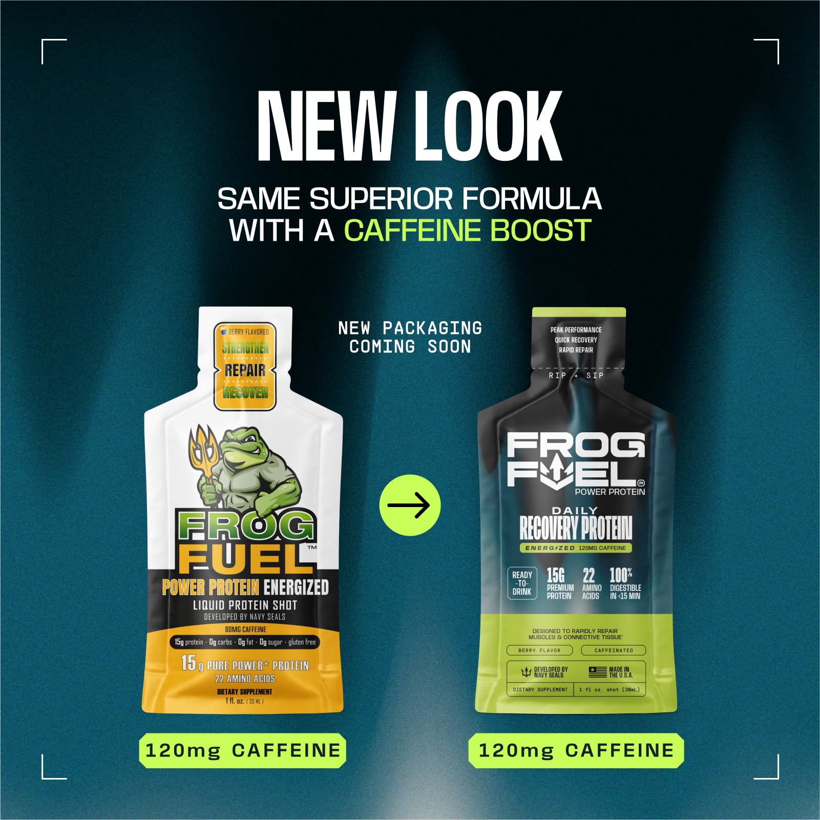 Frog Fuel estilo de vida con shot en mochila para energía rápida