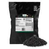 Frontier Co-op paquete frontal de elderberries mostrando tamaño y etiqueta orgánica