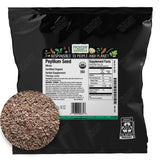 Frontier Co-op bolsa frontal de psyllium integral orgánico mostrando etiqueta y peso
