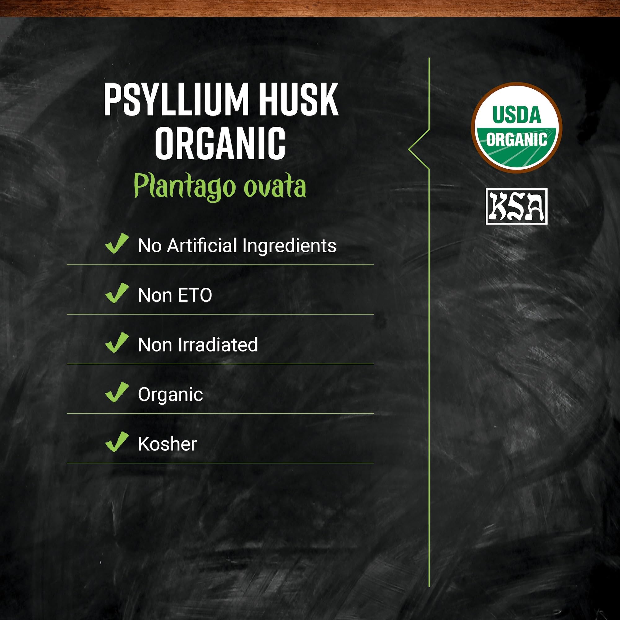 Primer plano de cáscaras de psyllium Frontier Co-op mostrando textura y gelificación