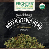 Frontier Co-op primer plano de hojas de stevia cortadas para usar fácilmente