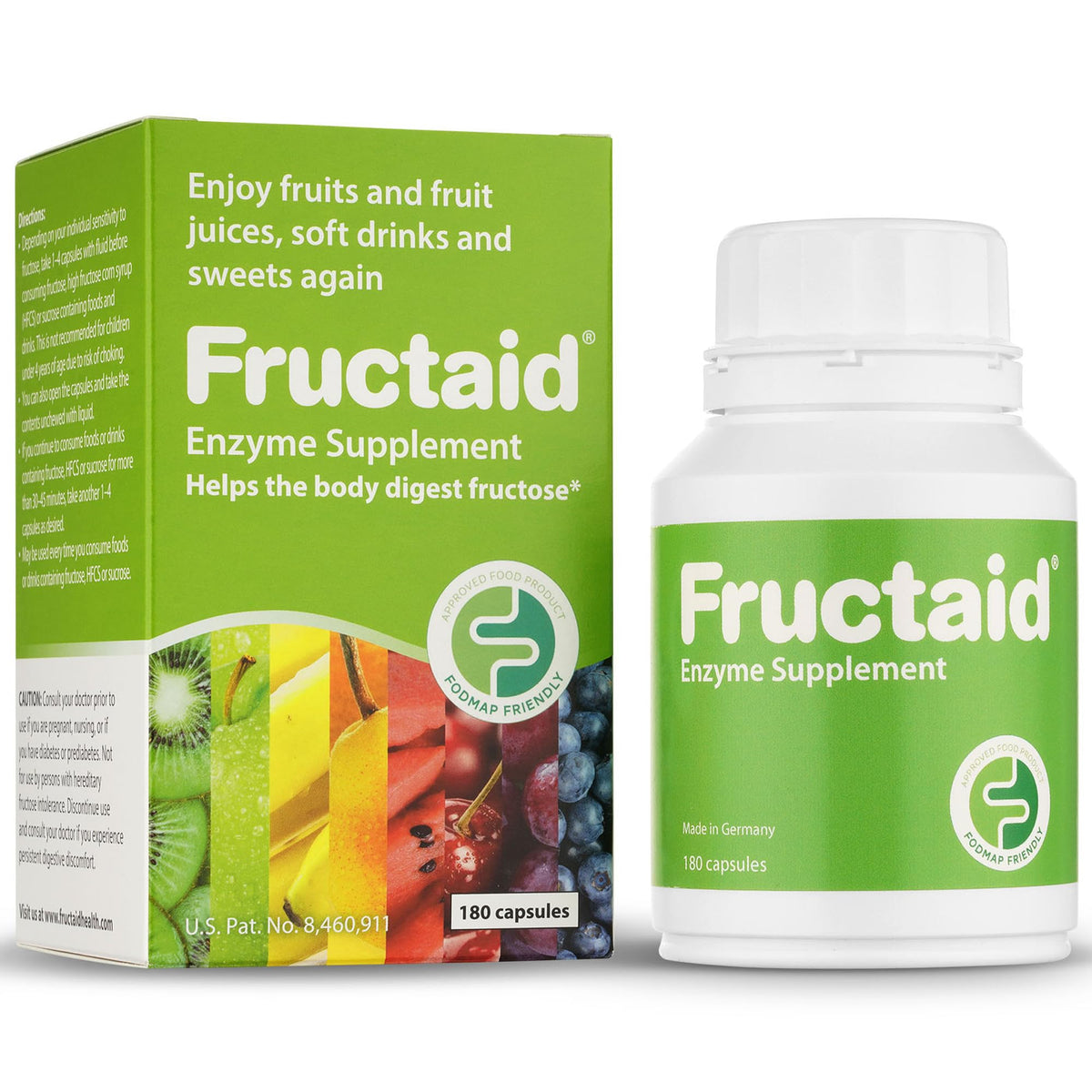 Fructaid envase frontal mostrando etiqueta y ventaja digestiva