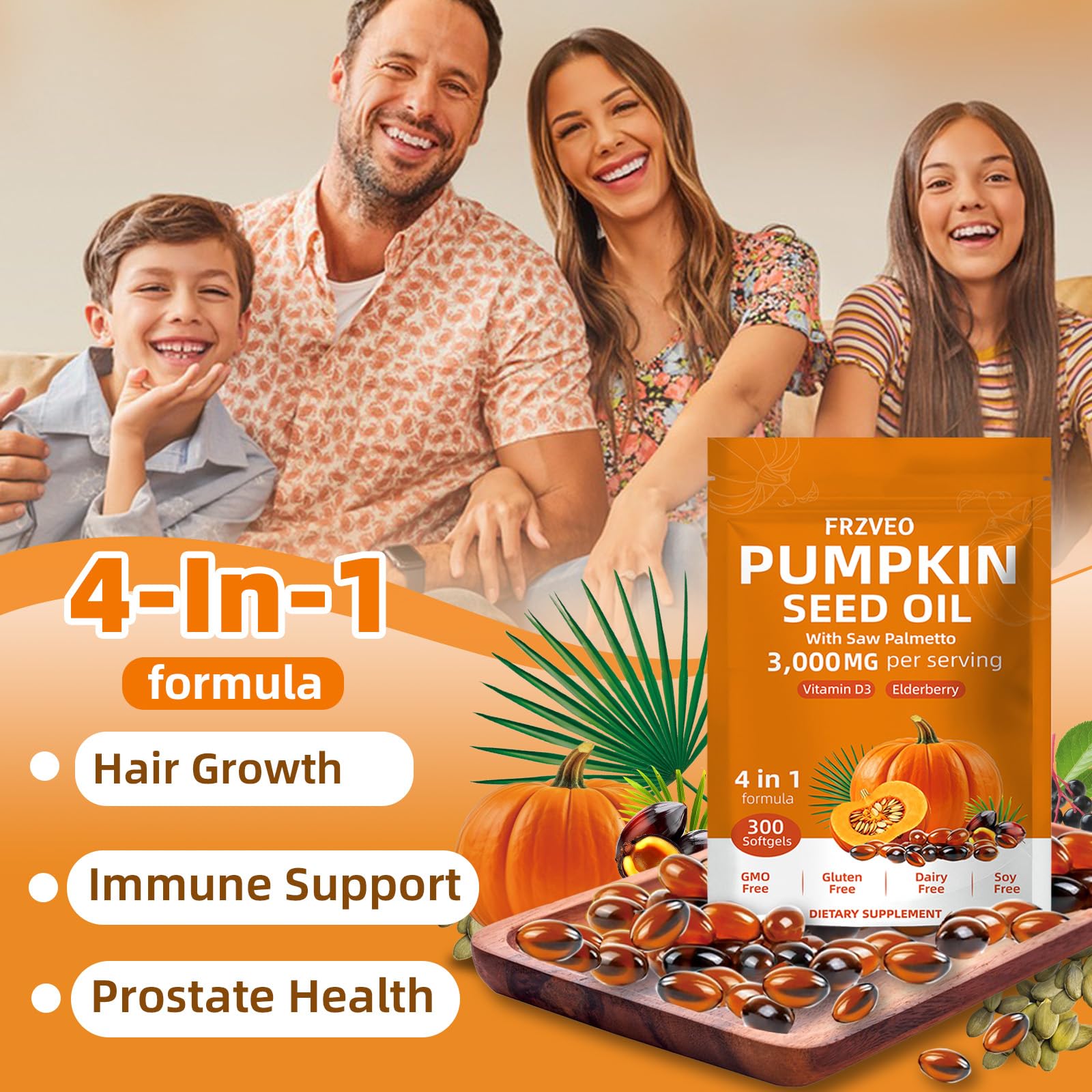 FRZVEO ingredientes saw palmetto y saúco como enfoque natural y antioxidante