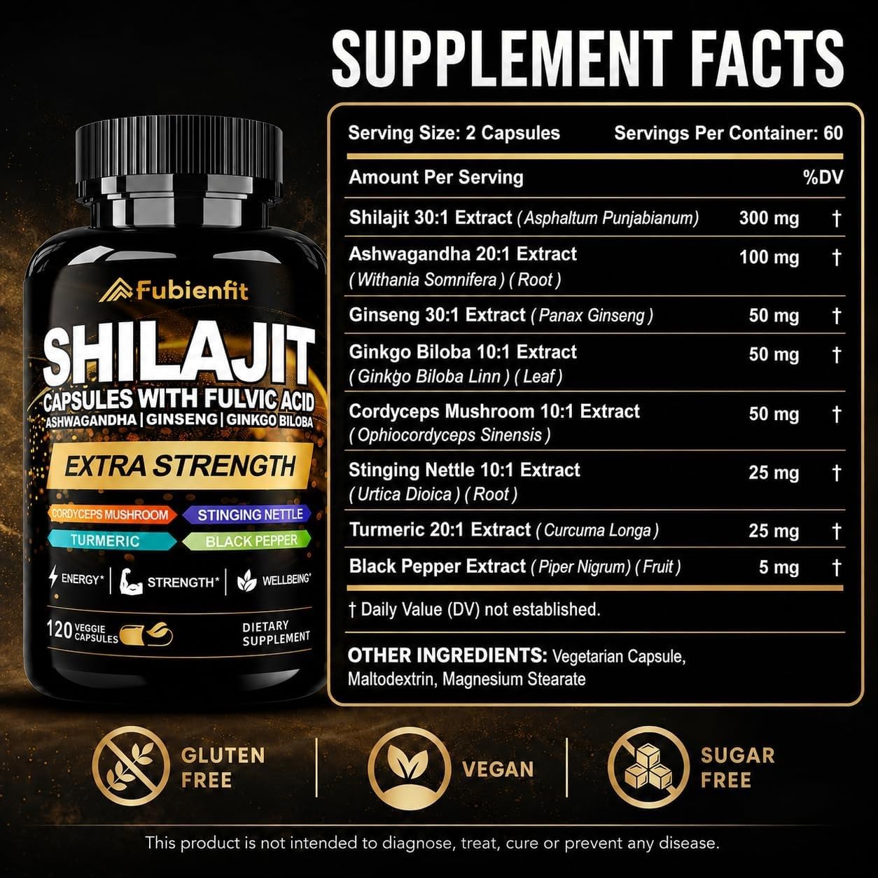 Fubienfit capsula en primer plano, fácil de tragar y formato vegetal