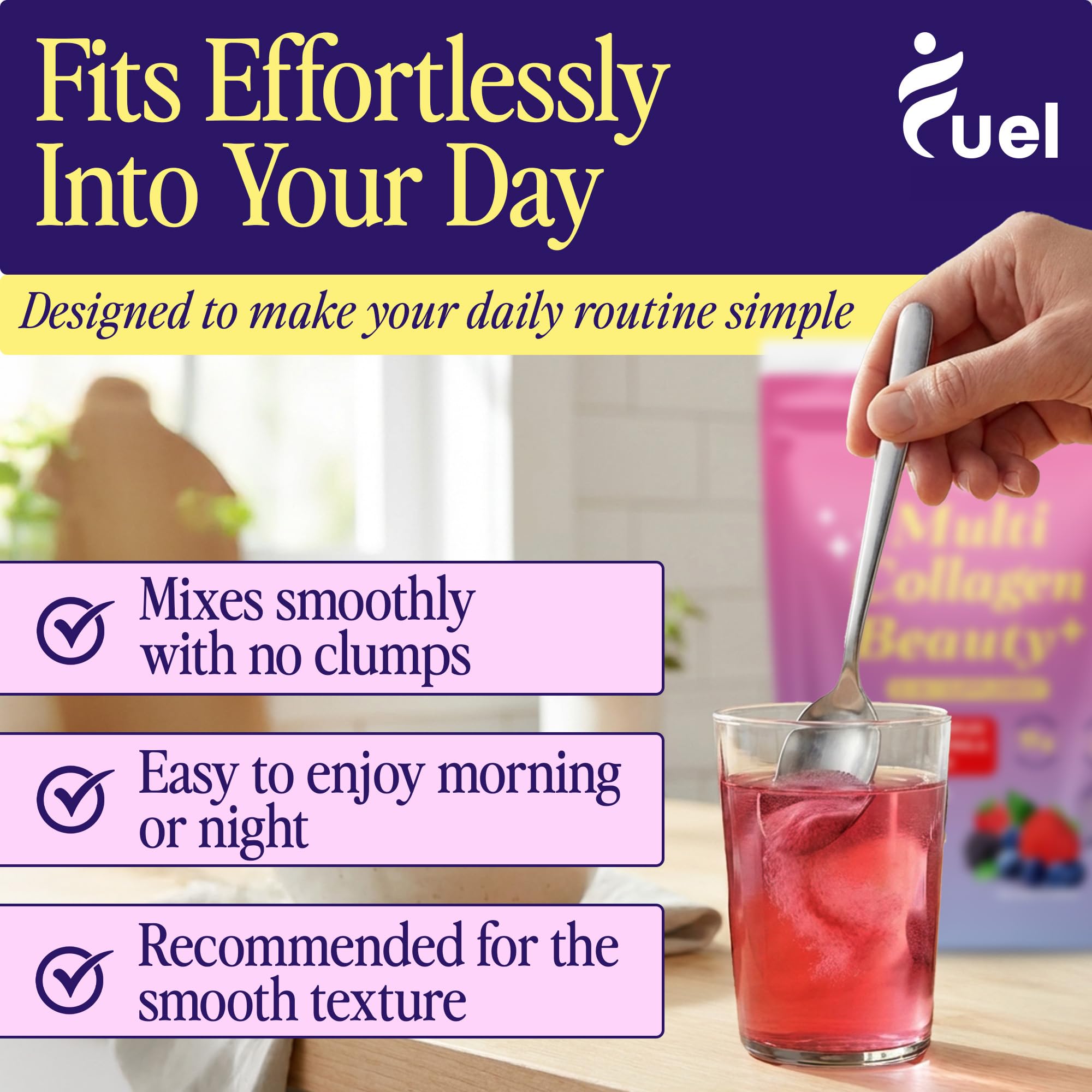 Fuel polvo integrado en smoothie, recuperación y sabor frutal