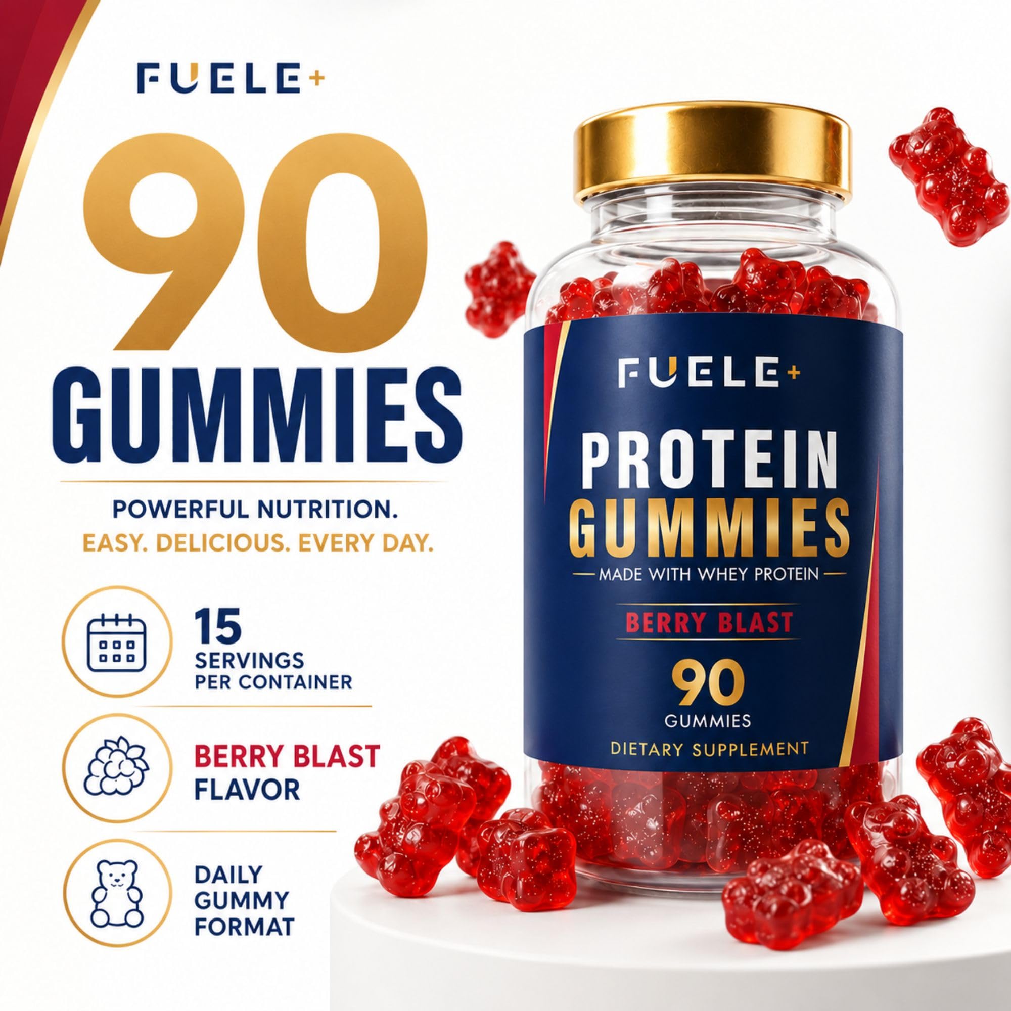 FUELE+ gominola en primer plano resaltando sabor y aspecto apetecible