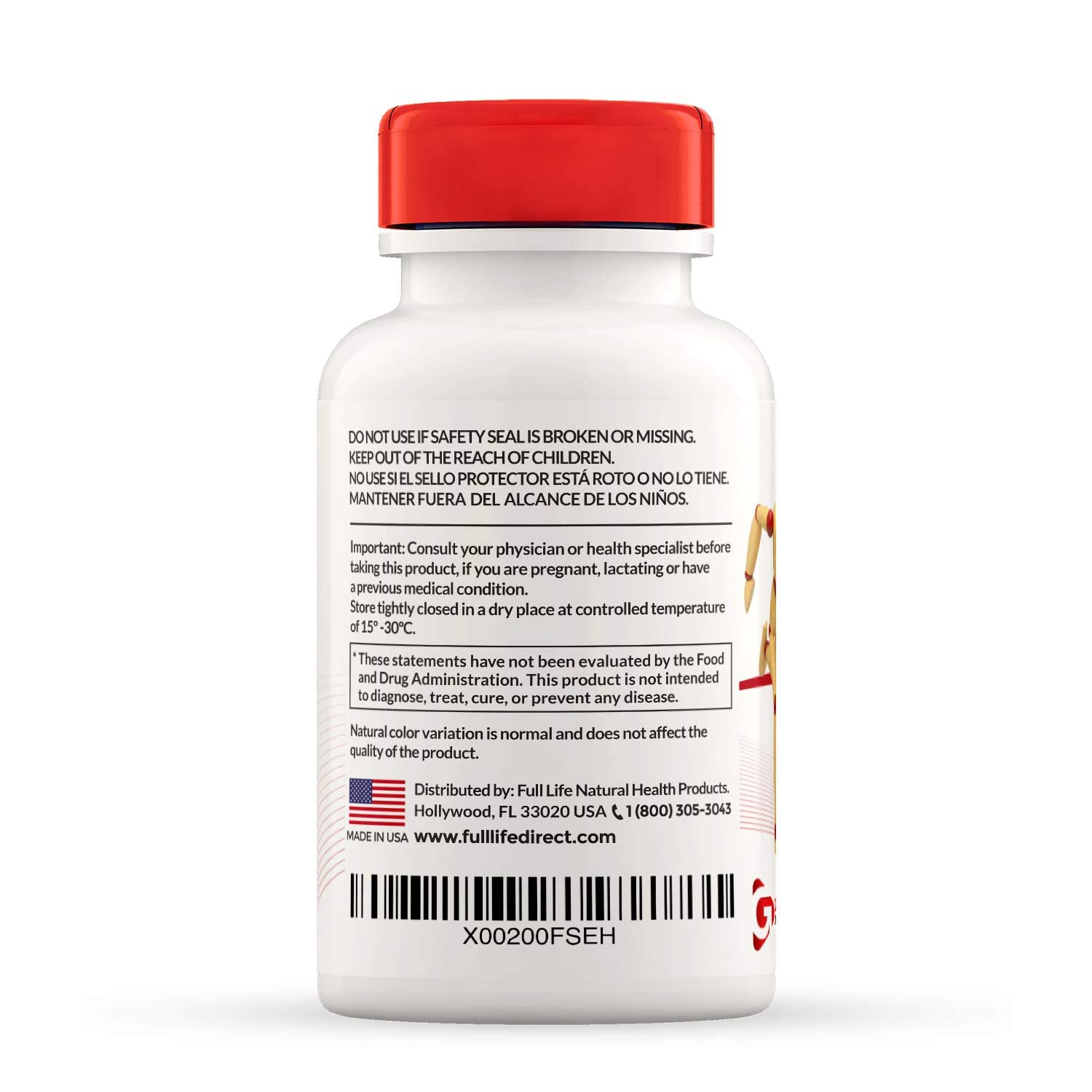Full Life polvo/herbal en cuchara, evidencia de ingredientes naturales