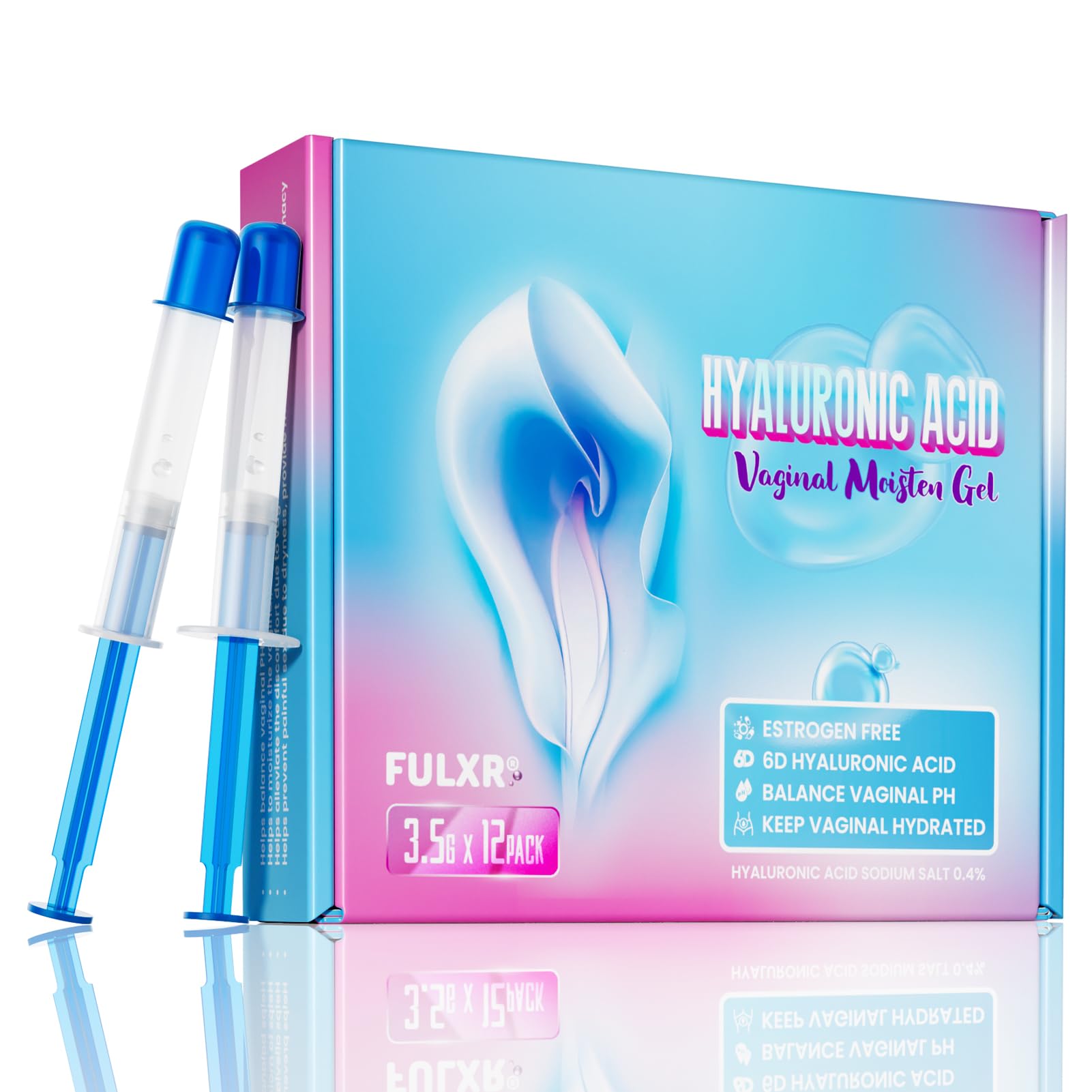 FULXR vista frontal del envase mostrando 12 aplicadores y etiqueta clara para hidratación