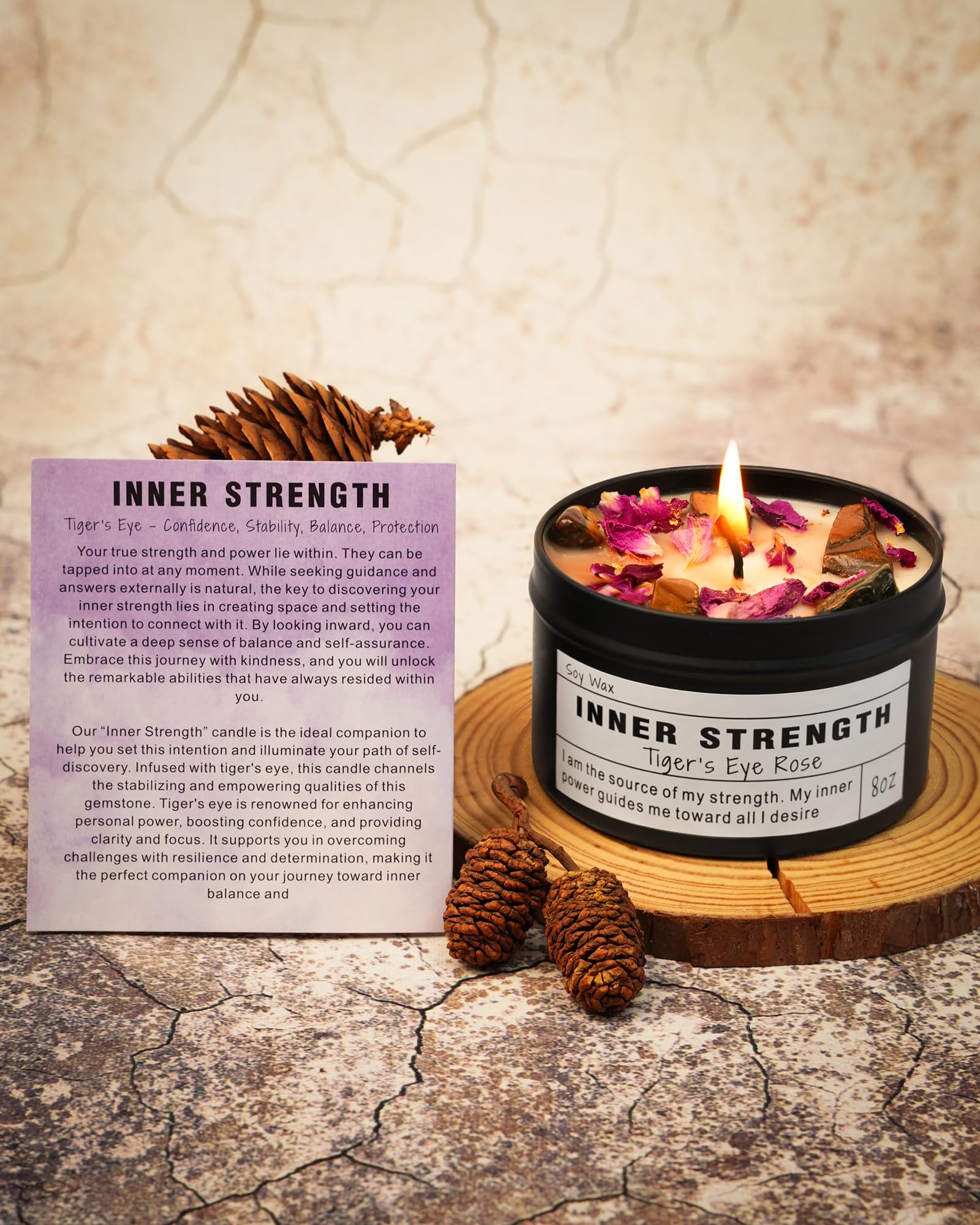 funfeel vela Inner Strength lata reutilizable, almacenamiento práctico y sostenible