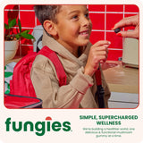 Fungies frasco en bolsillo de mochila demostrando portabilidad diaria