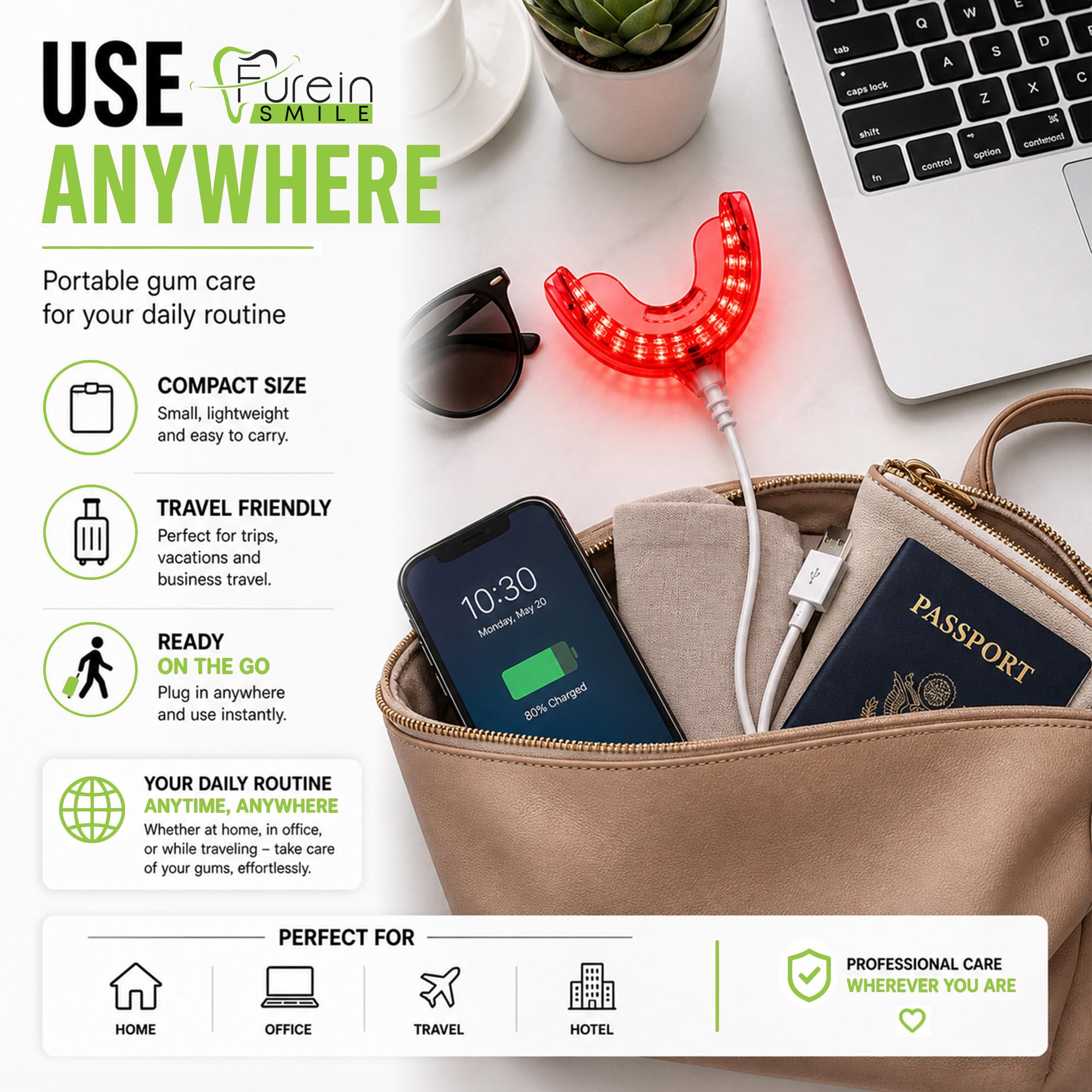 FUREIN SMILE comparación de tamaño en mano para ver portabilidad