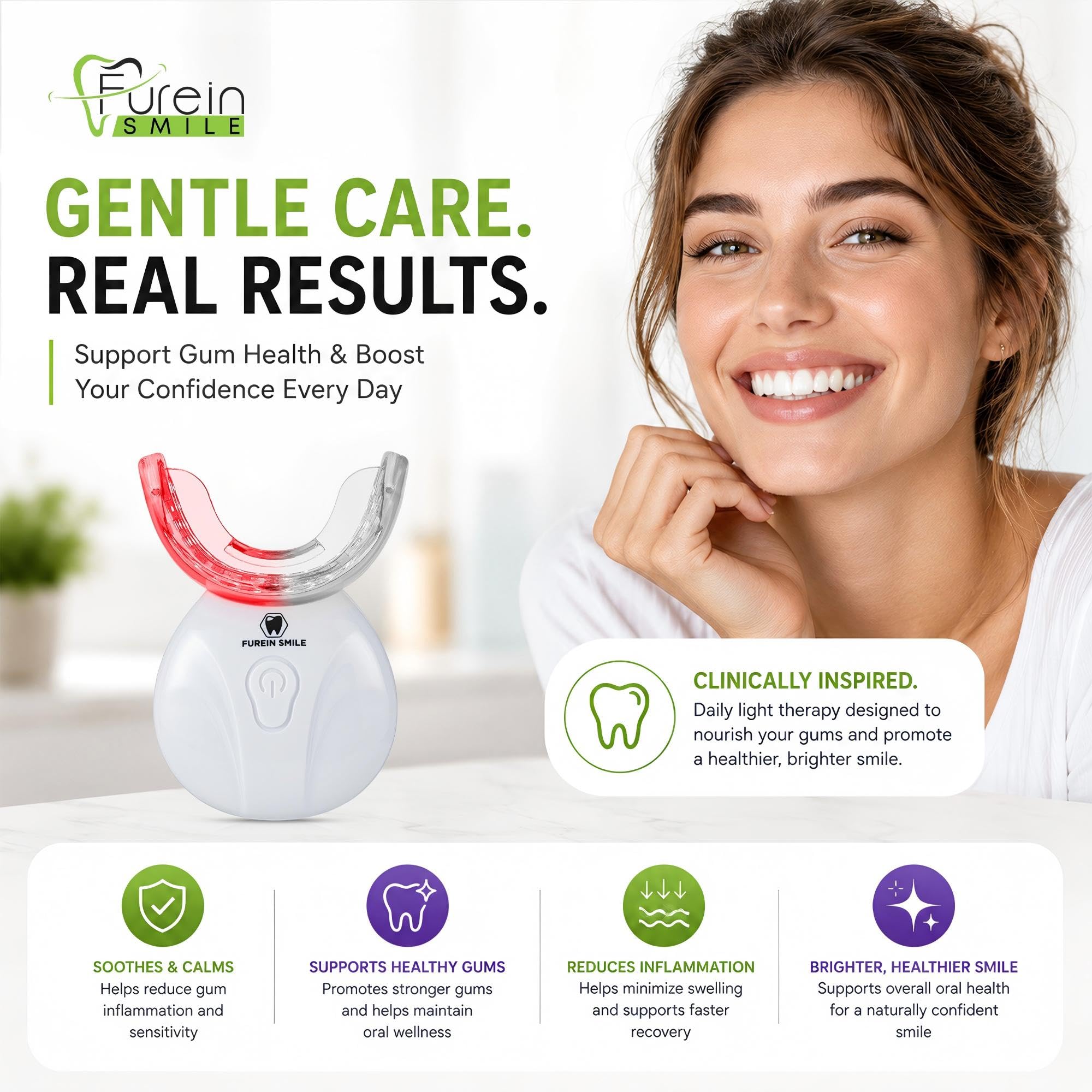 FUREIN SMILE comparación de tamaño junto a mano para transporte fácil