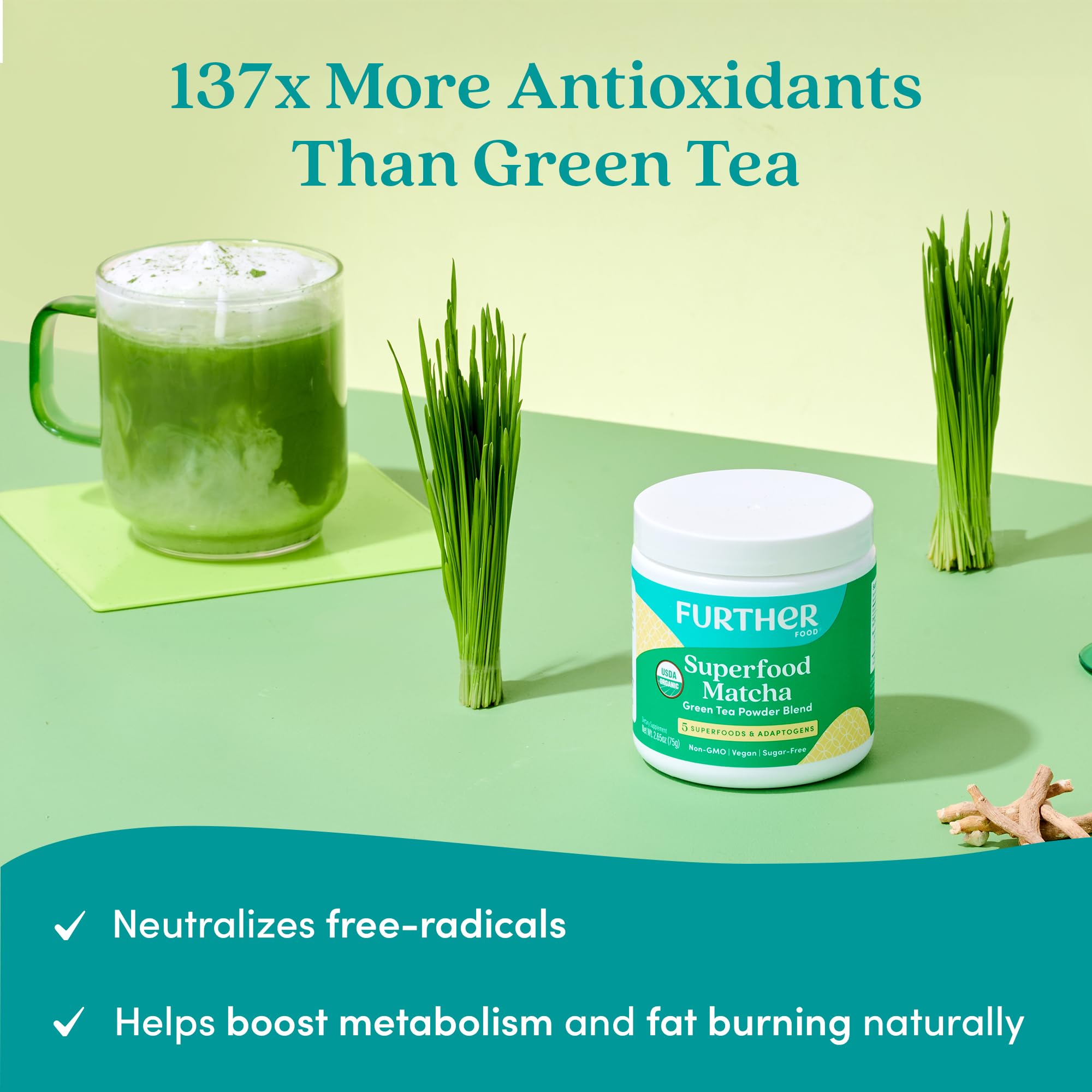 Further Food batido verde con matcha, foco y aporte nutritivo