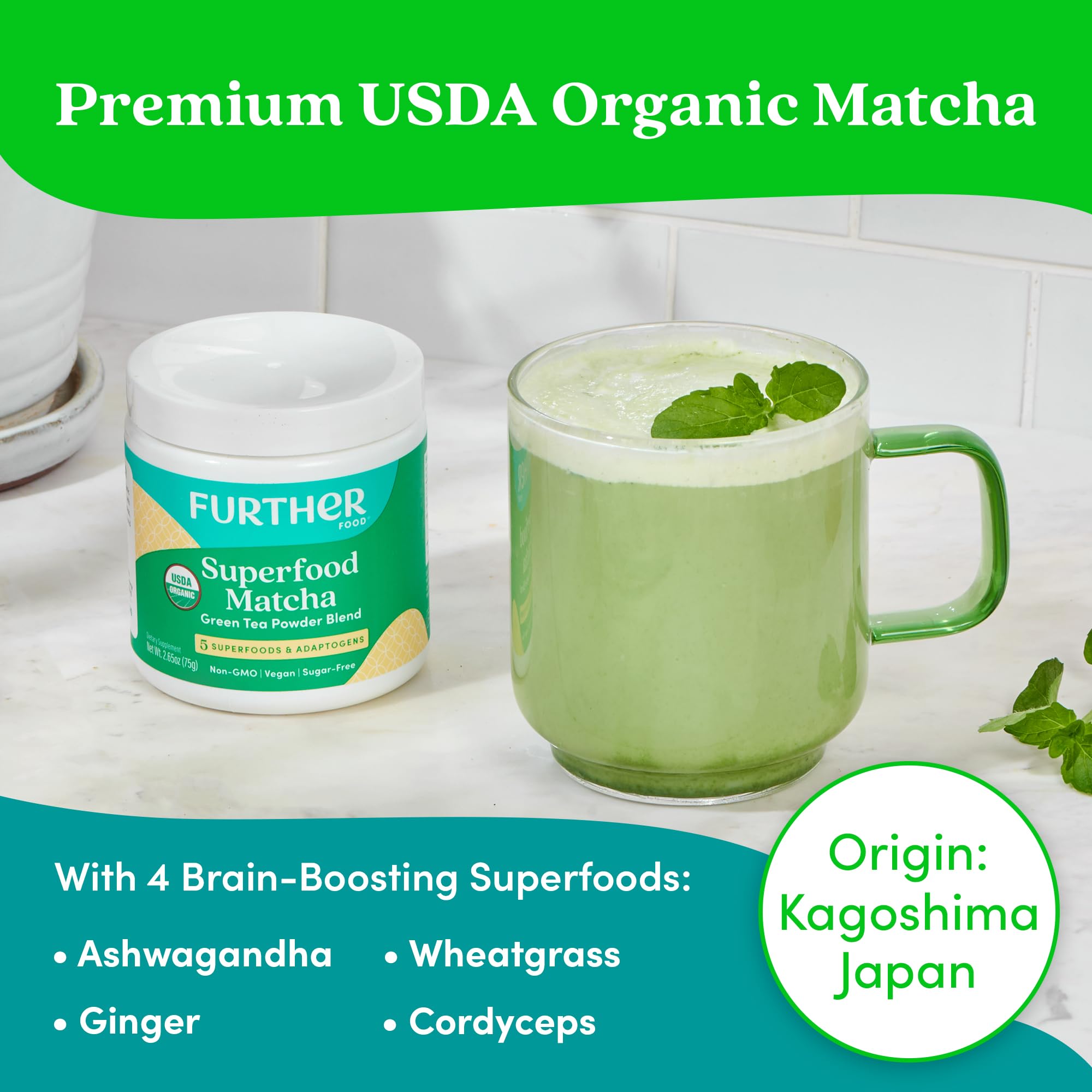 Further Food cucharilla con matcha, medida práctica para recetas