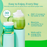 Further Food ingredientes: matcha, ashwagandha, jengibre y wheatgrass