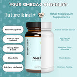 Future Kind etiqueta nutricional legible que muestra EPA y DHA por dosis