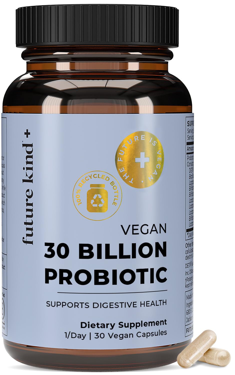 Future Kind frasco frontal mostrando el envase y beneficios veganos