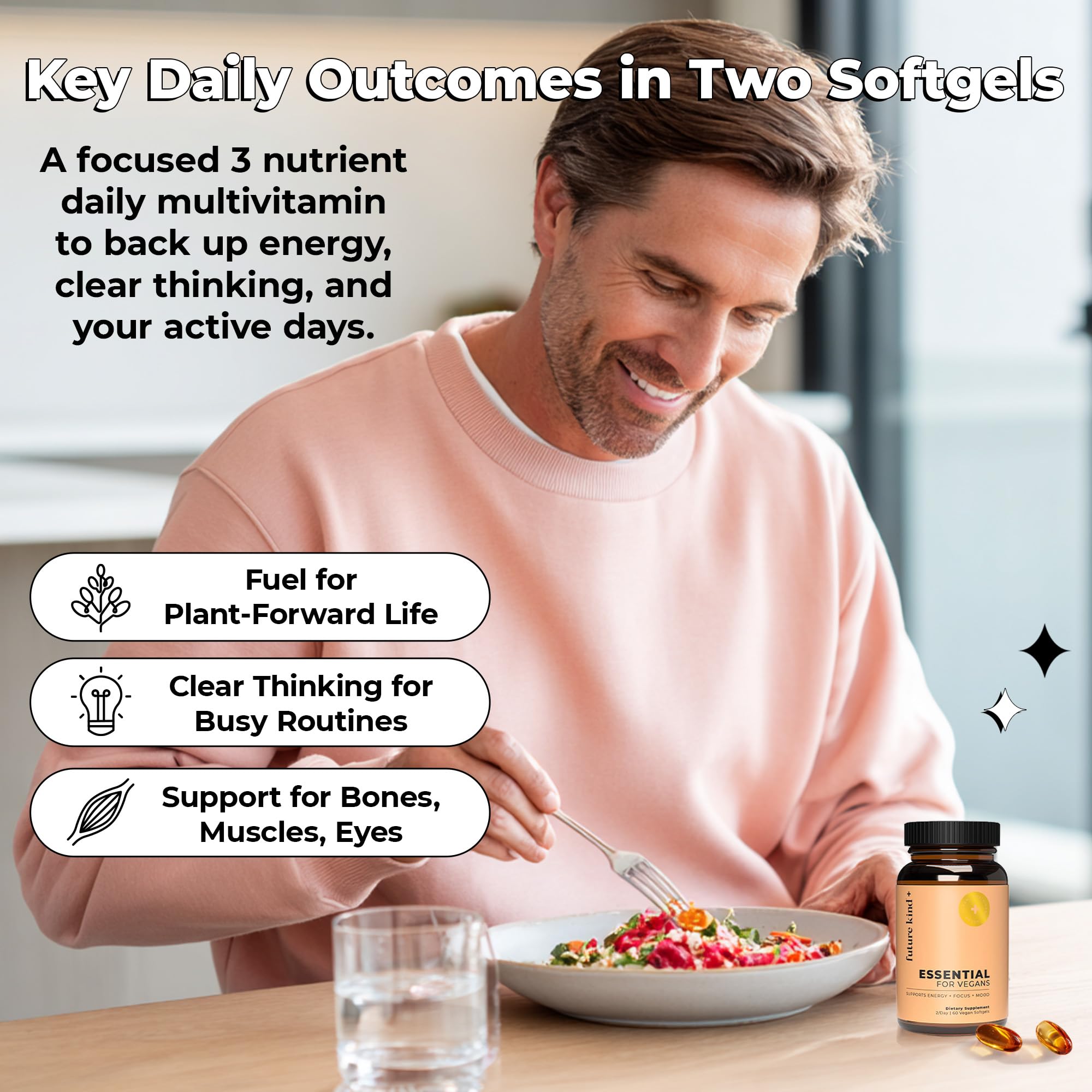 Future Kind close-up de softgel que resalta forma diminuta y calidad