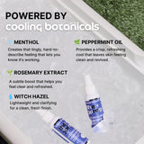 Future of Cool primer plano del rocío fino que refresca la piel al instante