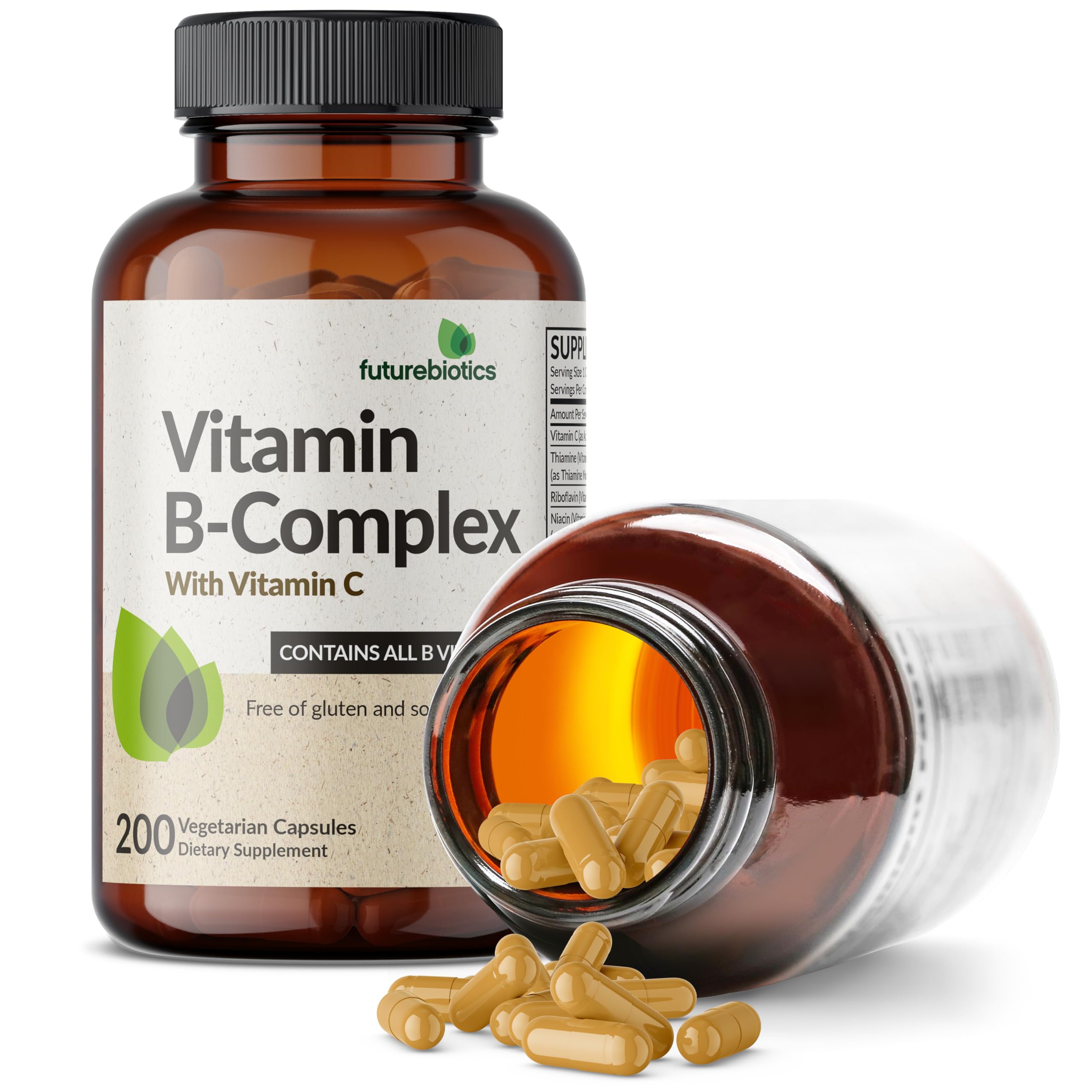 Futurebiotics primer plano de cápsula vegetariana enfatizando pureza