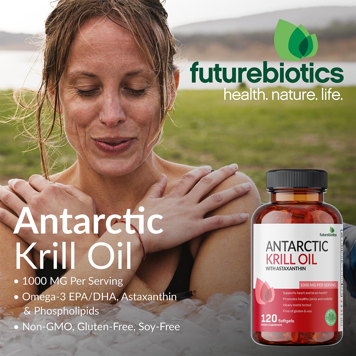 Futurebiotics cápsula blanda en primer plano fácil de tragar