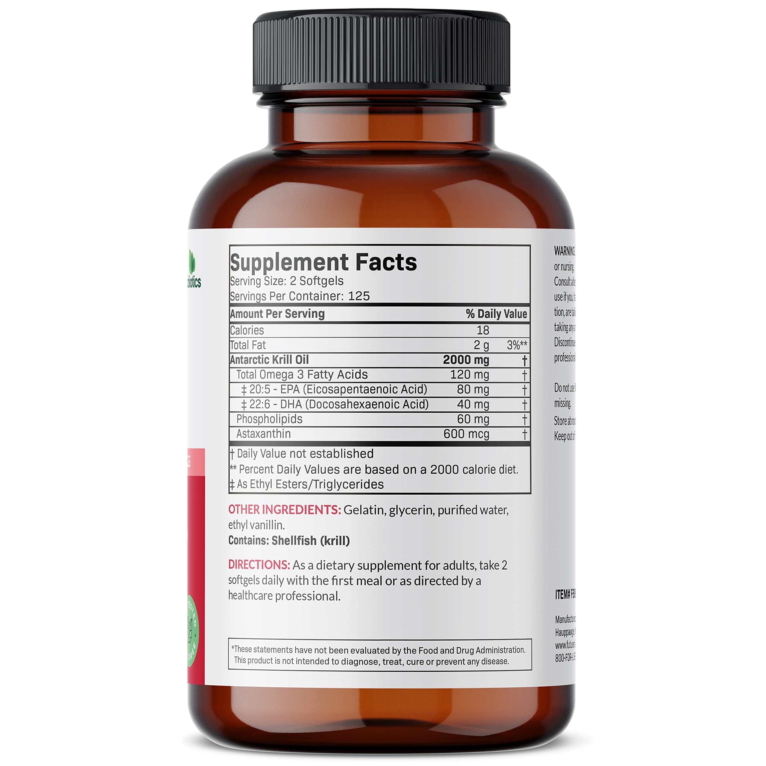 Futurebiotics cápsula primer plano textura brillante y fácil de tragar