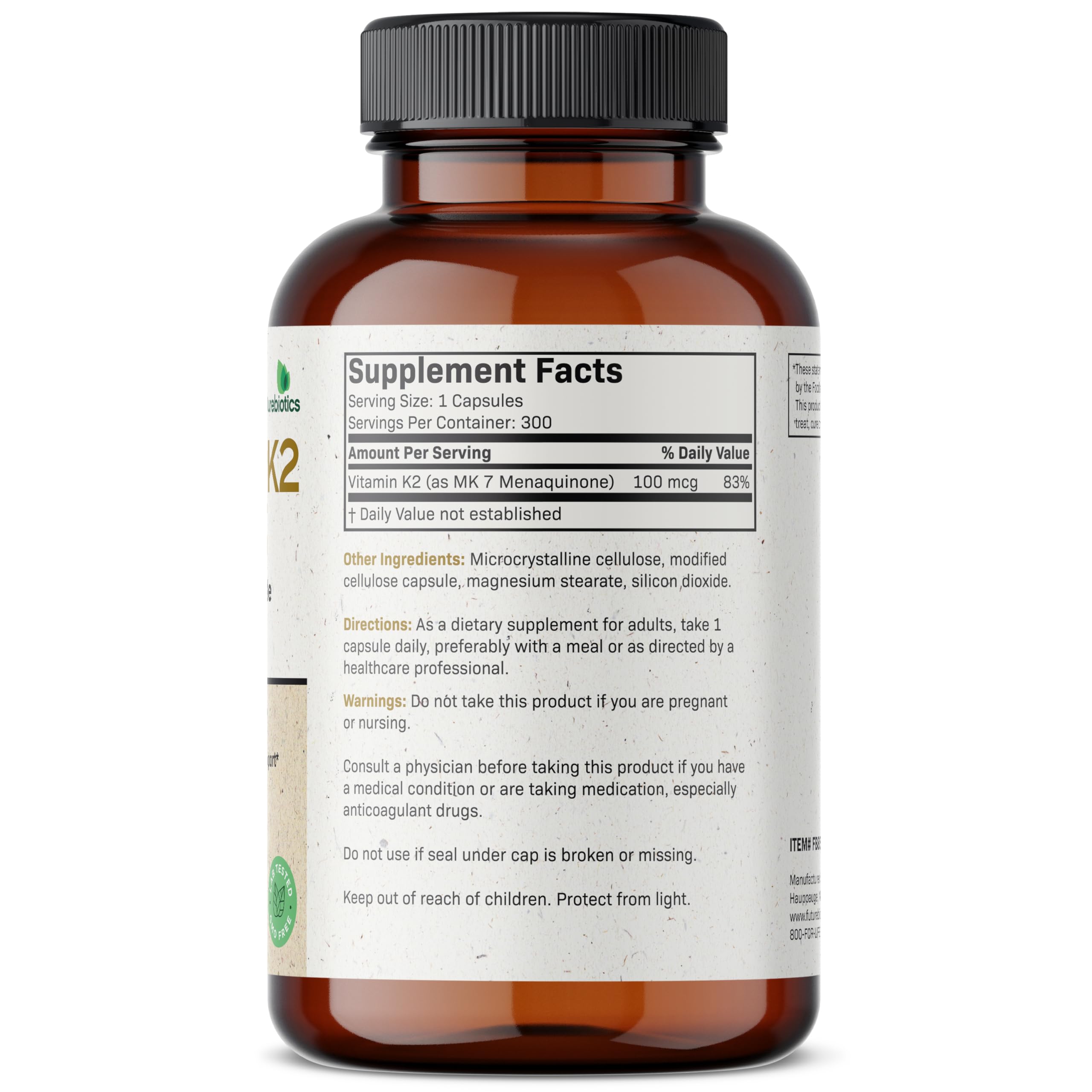 Futurebiotics textura de cápsulas vegetarianas resaltando pureza y facilidad de ingesta