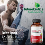 Futurebiotics detalle de etiqueta con información de fuerza y certificados