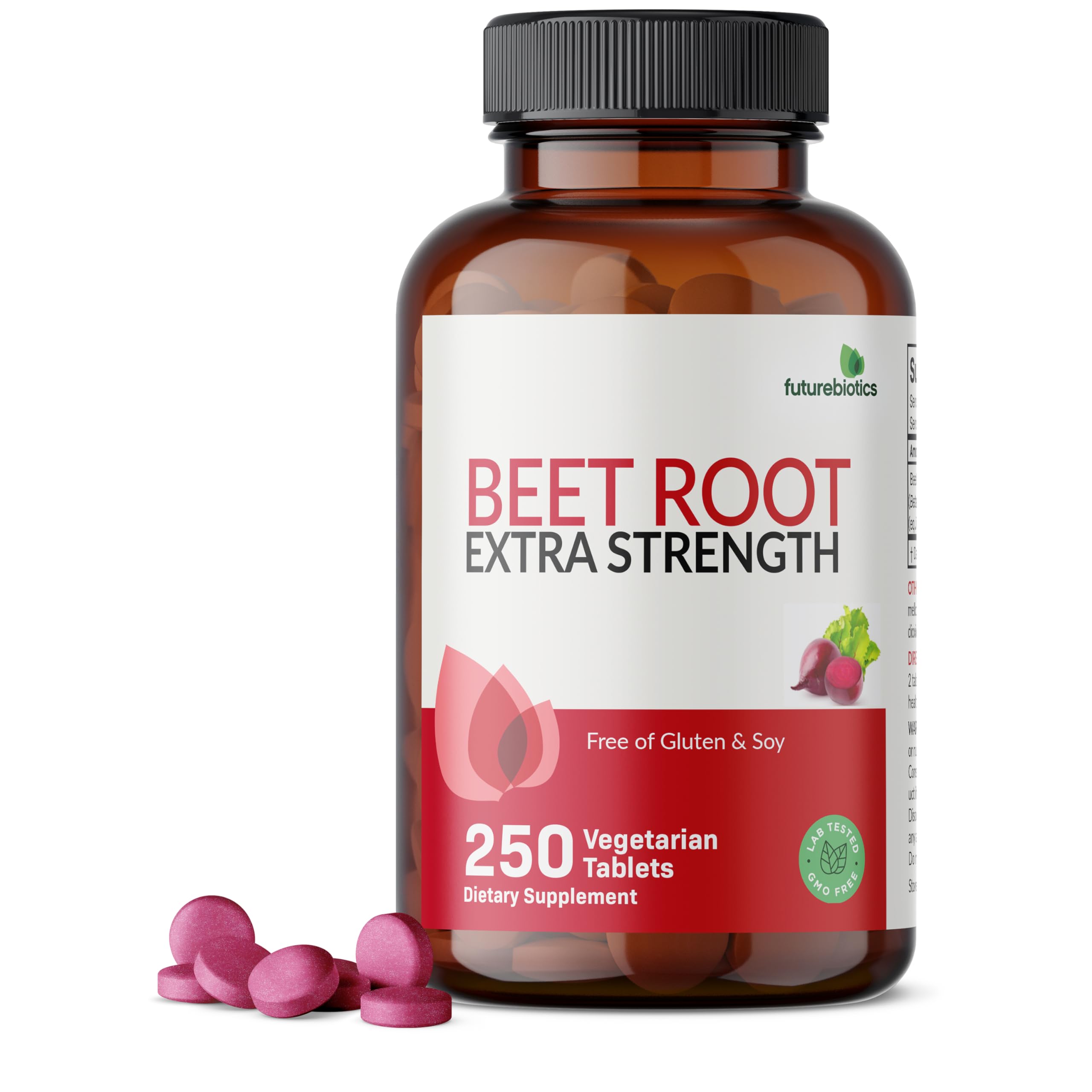 Futurebiotics frasco frontal mostrando 250 tabletas y etiqueta clara
