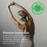 Futurebiotics etiqueta con ingredientes y certificaciones, transparente y clara