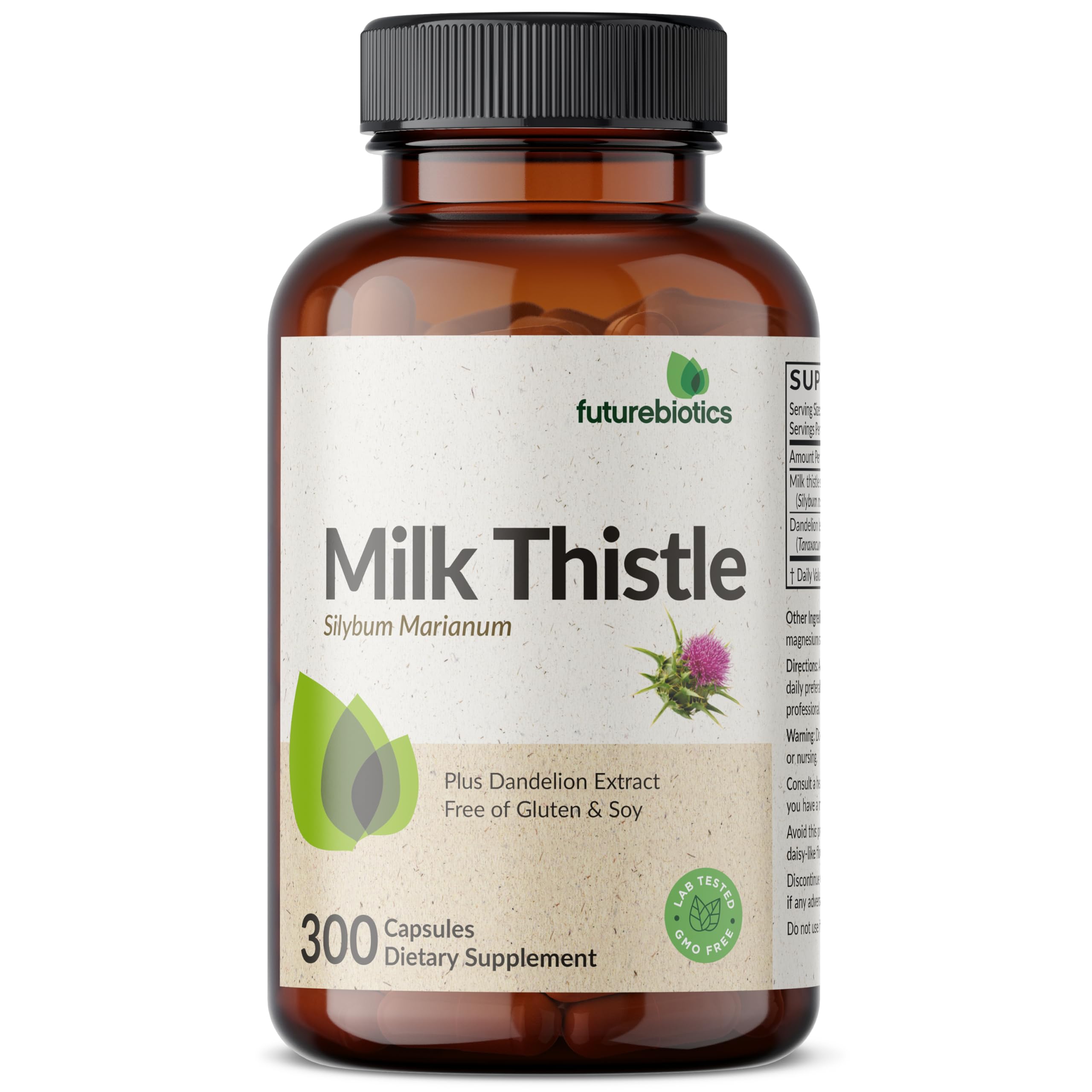 Futurebiotics etiqueta con lista de ingredientes y control de calidad visible
