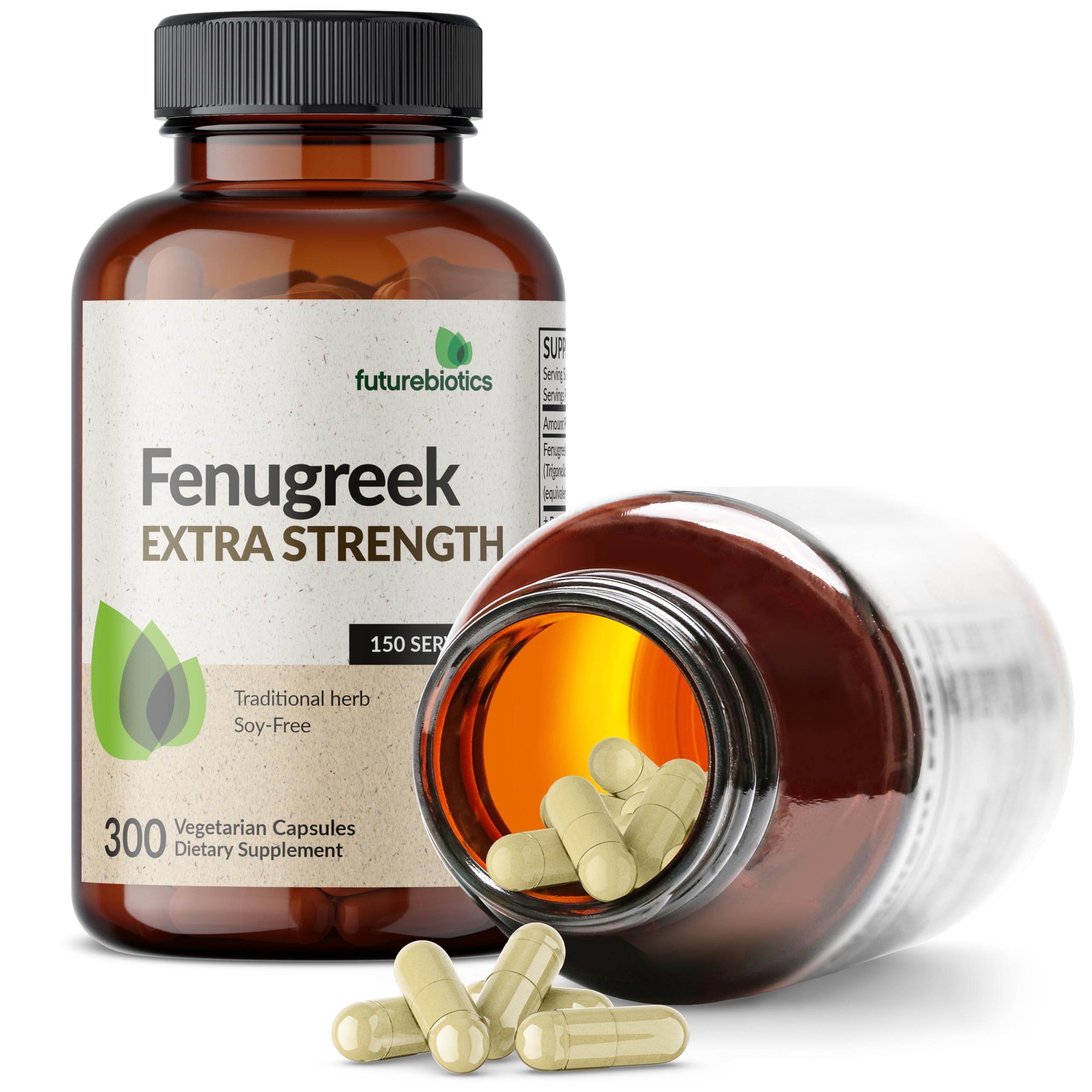 Futurebiotics fenugreek polvo de semilla en detalle, aspecto puro y alta concentración