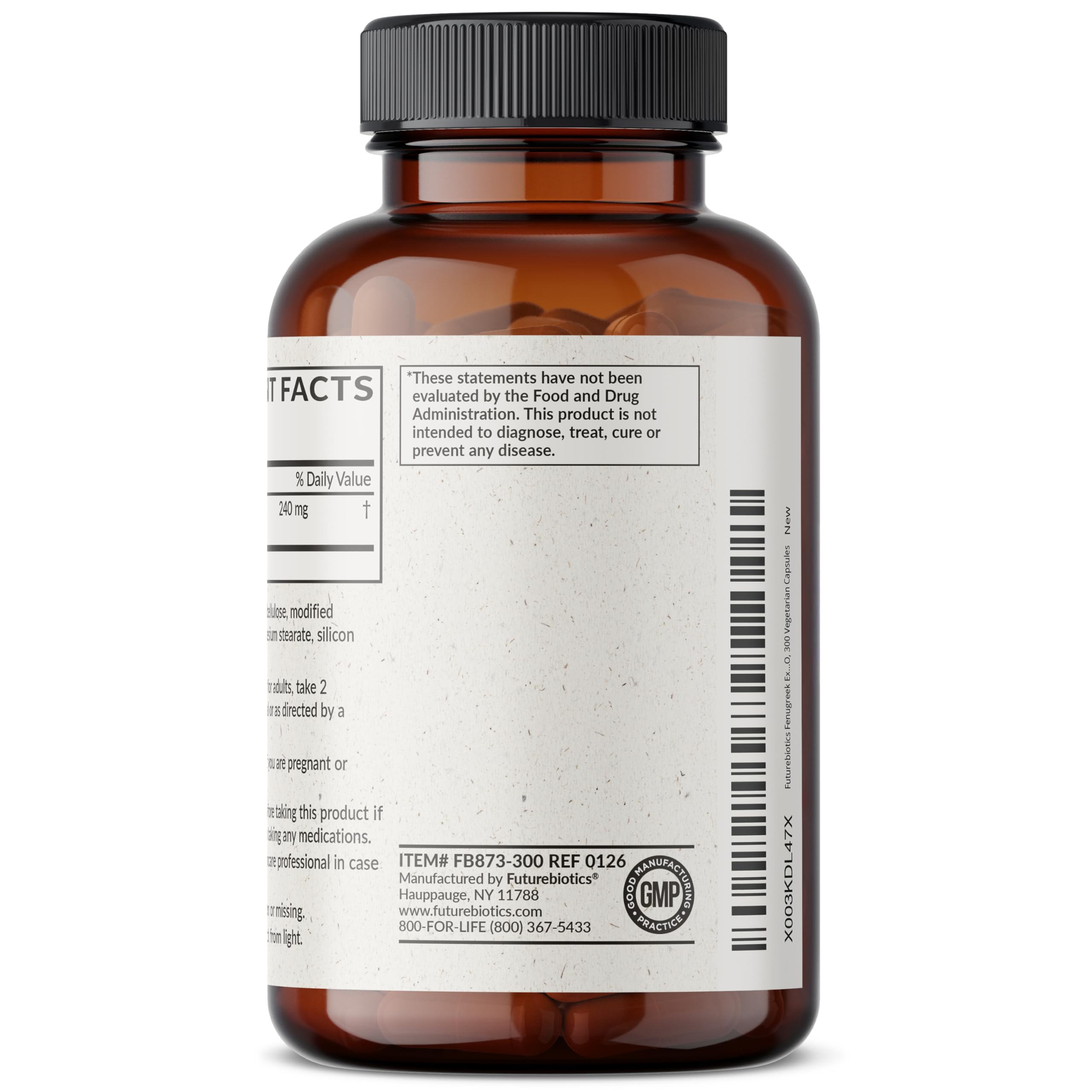 Futurebiotics fenugreek cápsulas junto a vaso de agua en rutina diaria, simplicidad de uso
