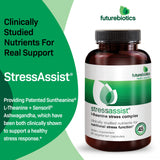 Futurebiotics StressAssist comparación de tamaño de cápsulas para dosificación visual