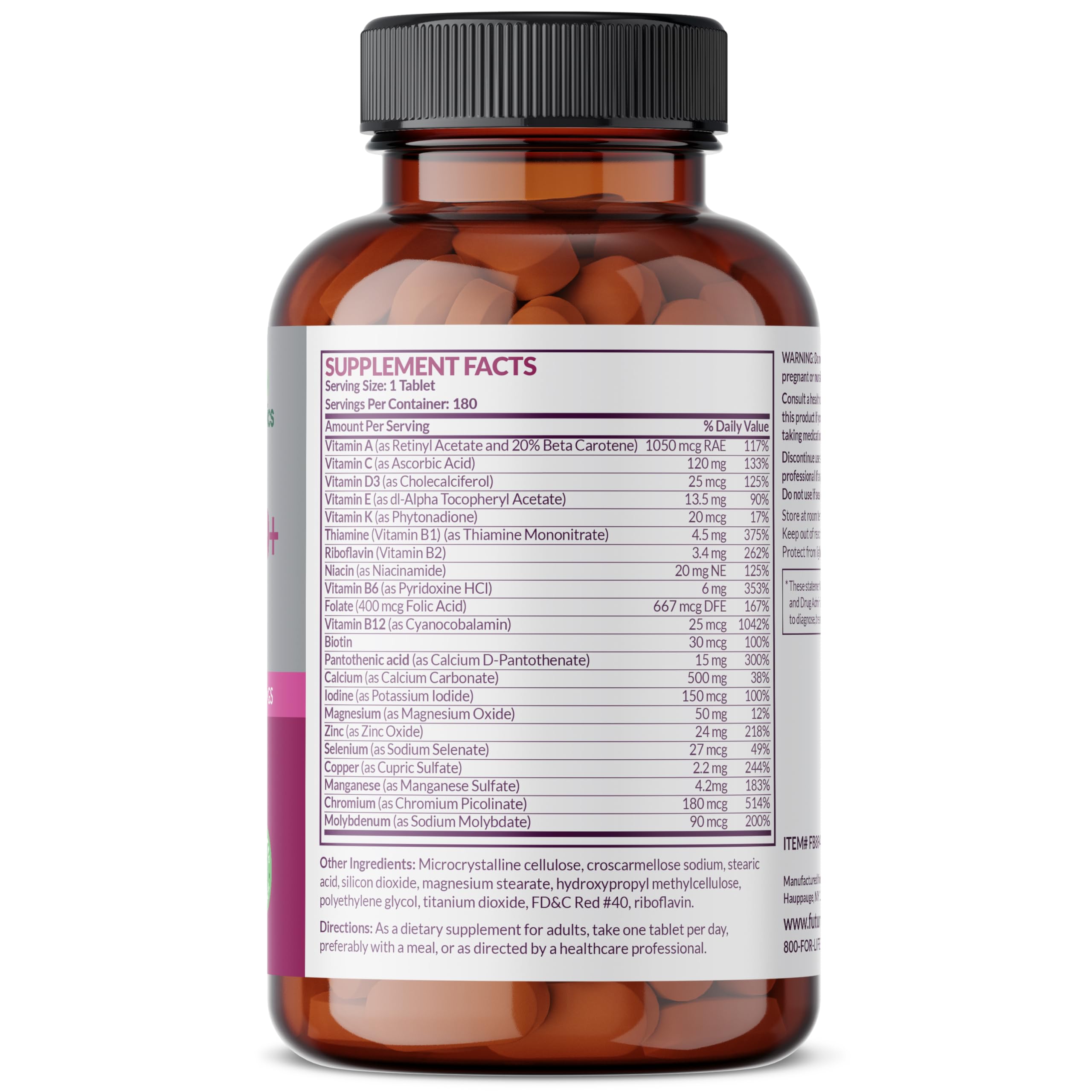Futurebiotics primer plano de tabletas mostrando textura y calidad visible