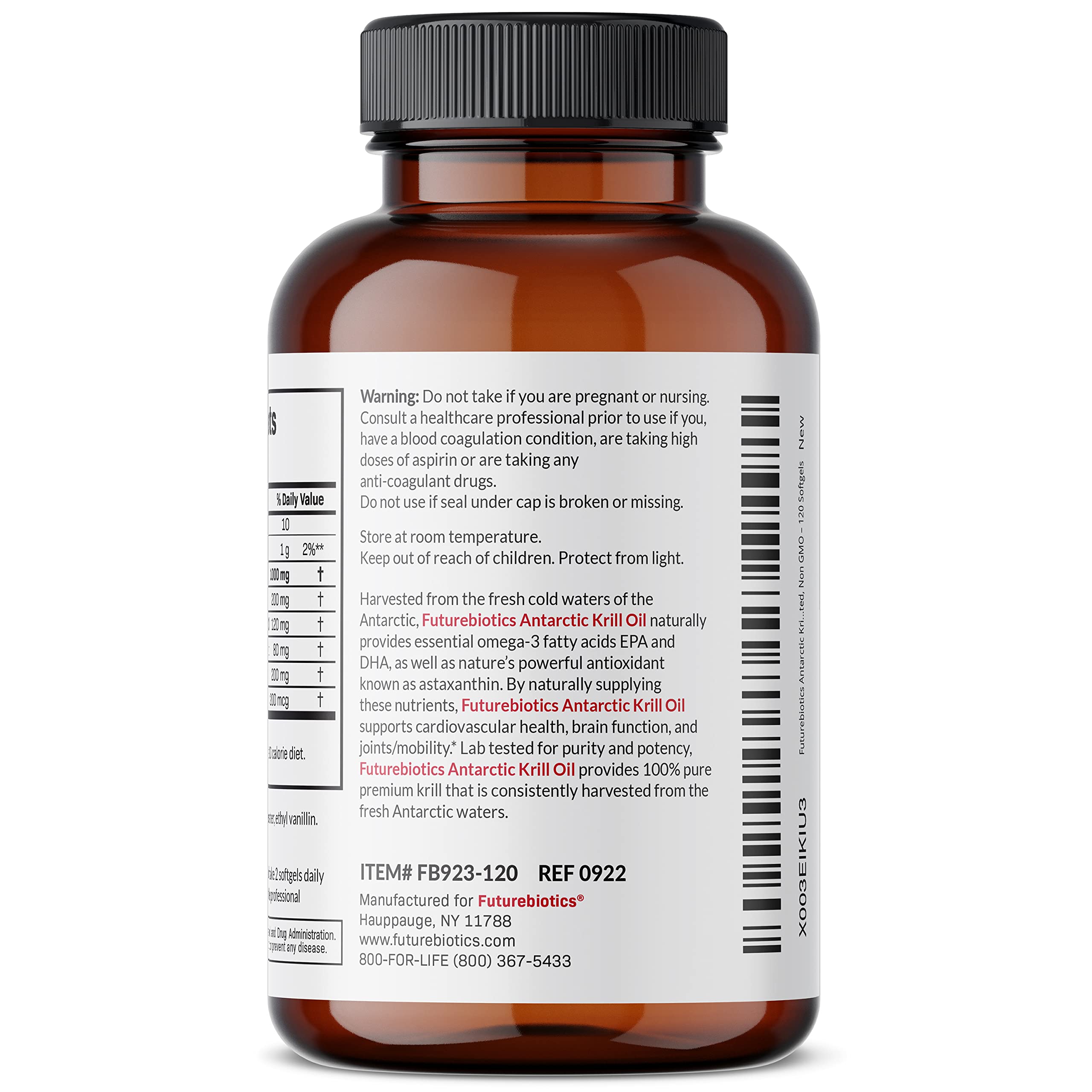 Futurebiotics softgels junto a comida para mejor absorción