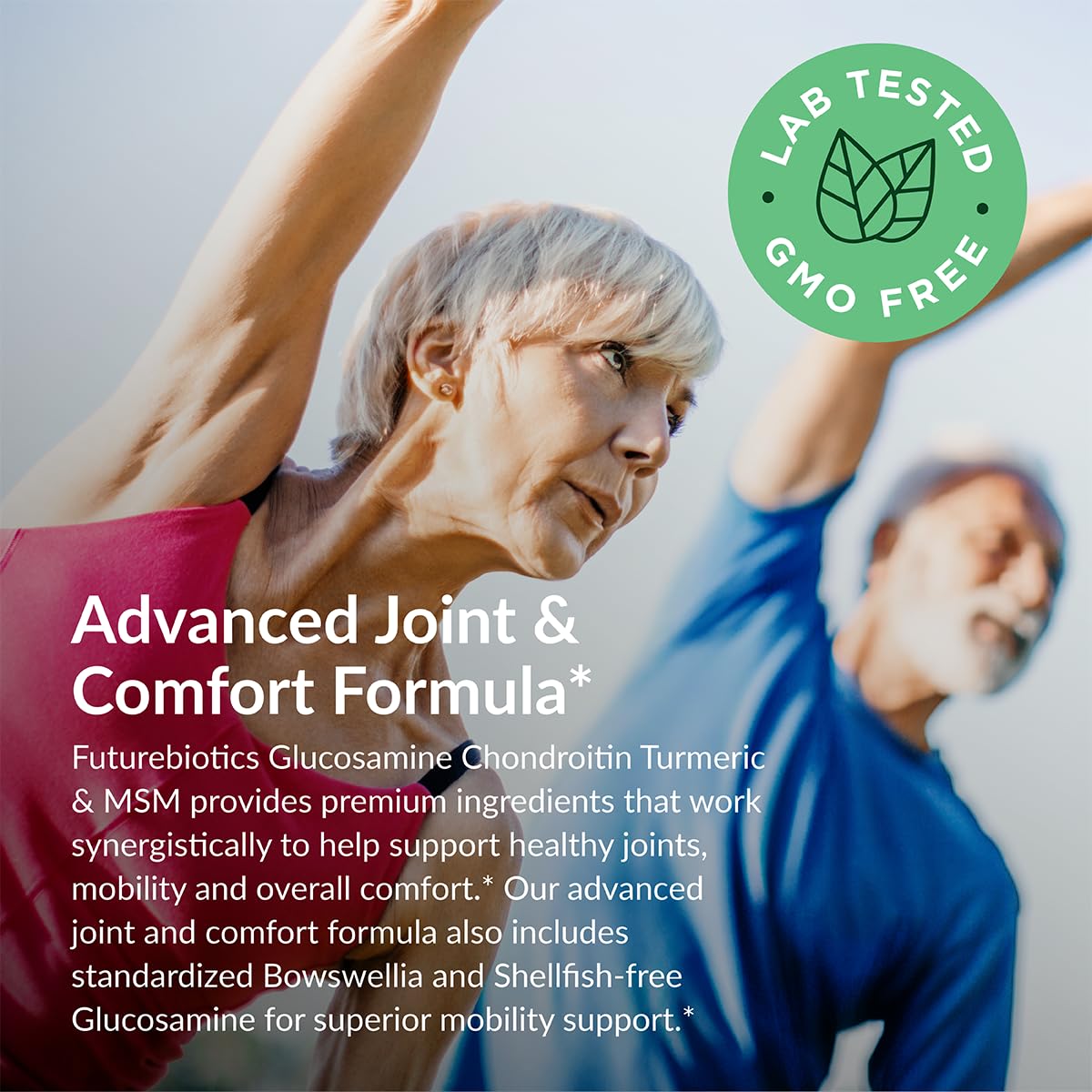 Futurebiotics persona activa tomando suplemento tras ejercicio para movilidad
