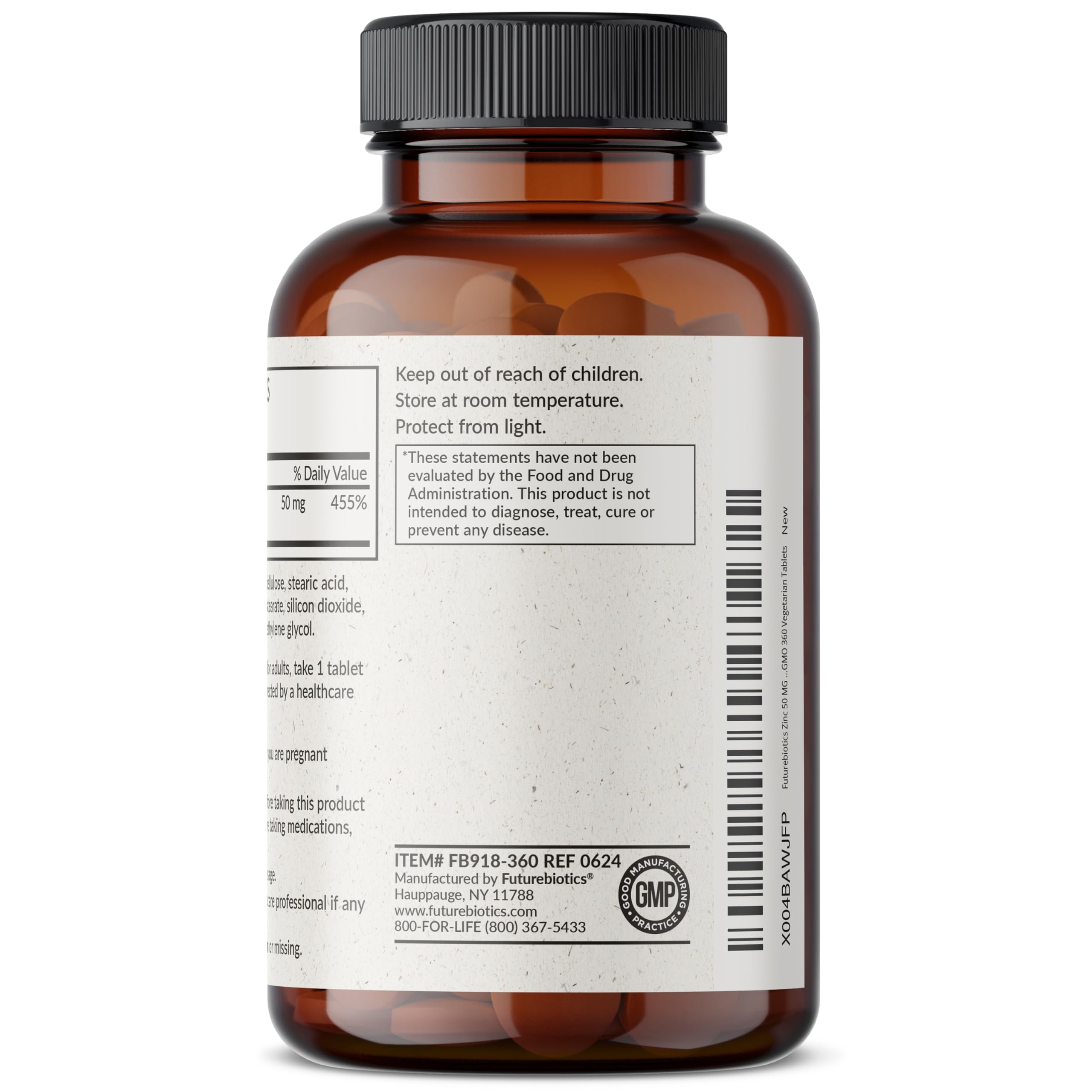 Futurebiotics comparación de cantidad mostrando 360 tabletas para ahorro