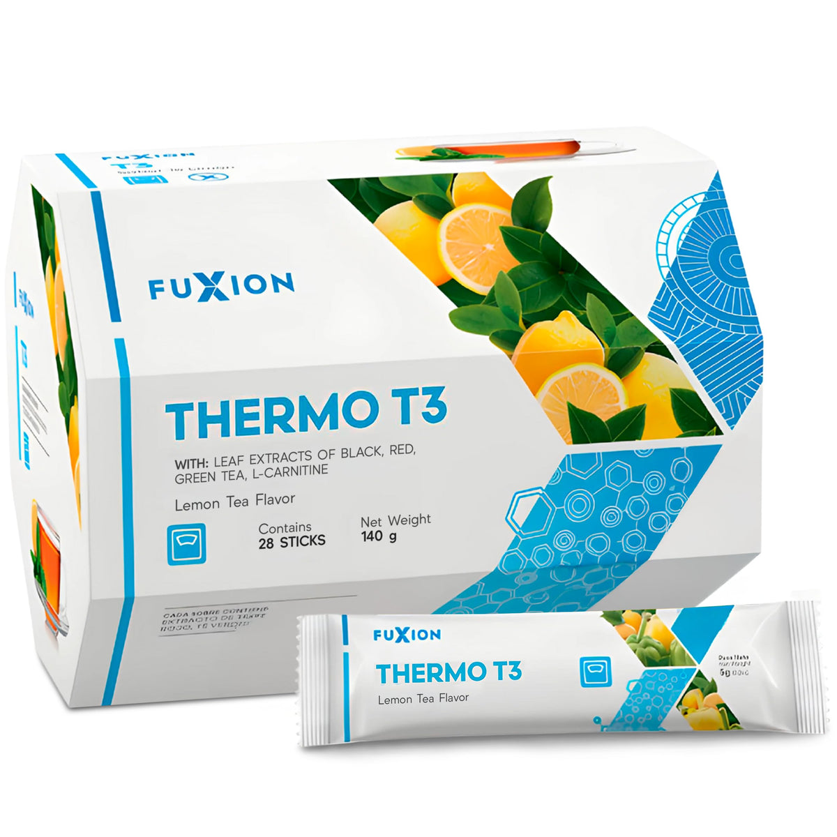 FuXion Thermo T3 frente del envase mostrando diseño y beneficios