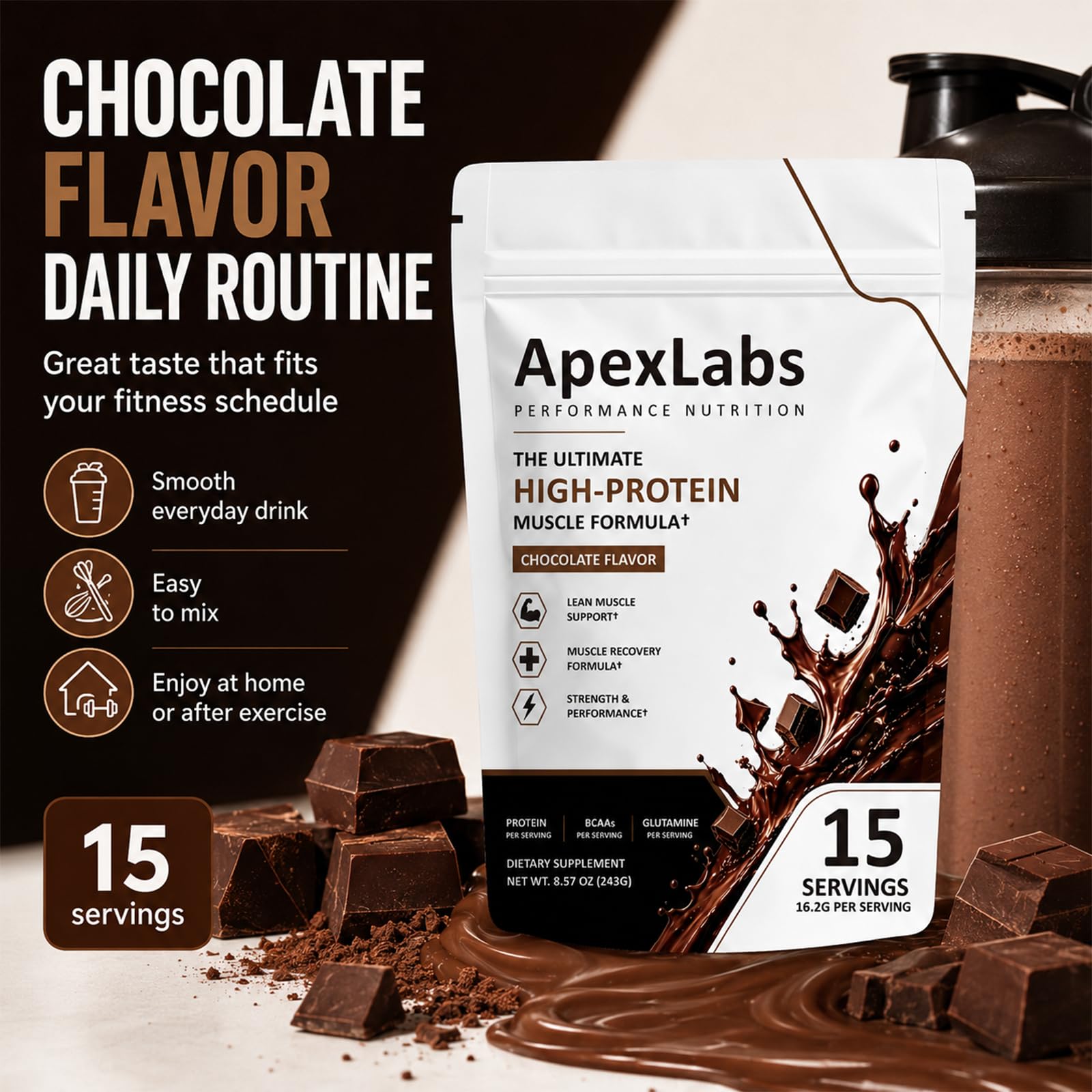 Bol con ingredientes y Fuxvao Apex Labs mezclado con avena para desayuno completo