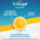 Fybogel preparado en vaso listo para beber con sabor naranja