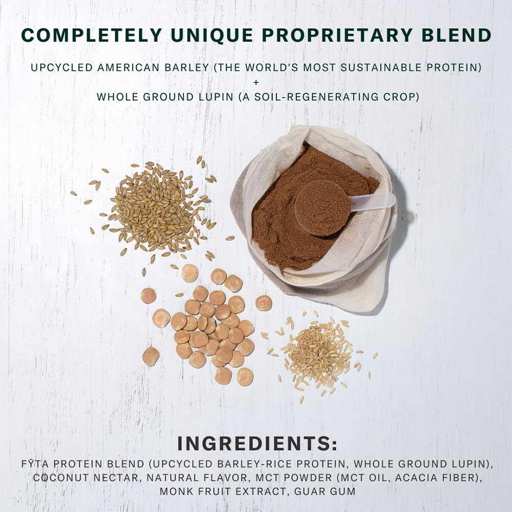 FYTA ingredientes: cebada upcycled y lupino, origen sostenible y natural