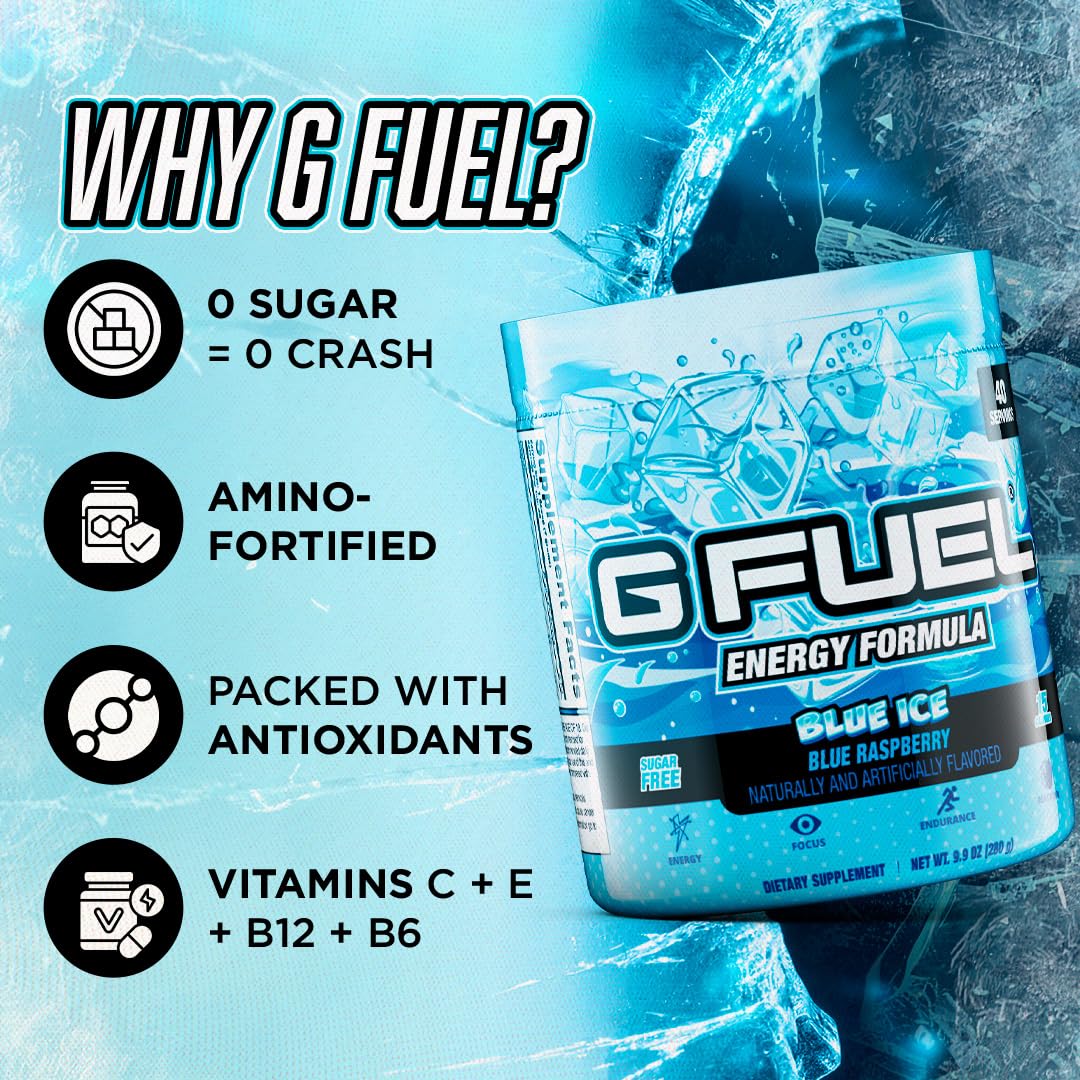 G Fuel etiqueta nutricional y lista de ingredientes, beneficio información clara
